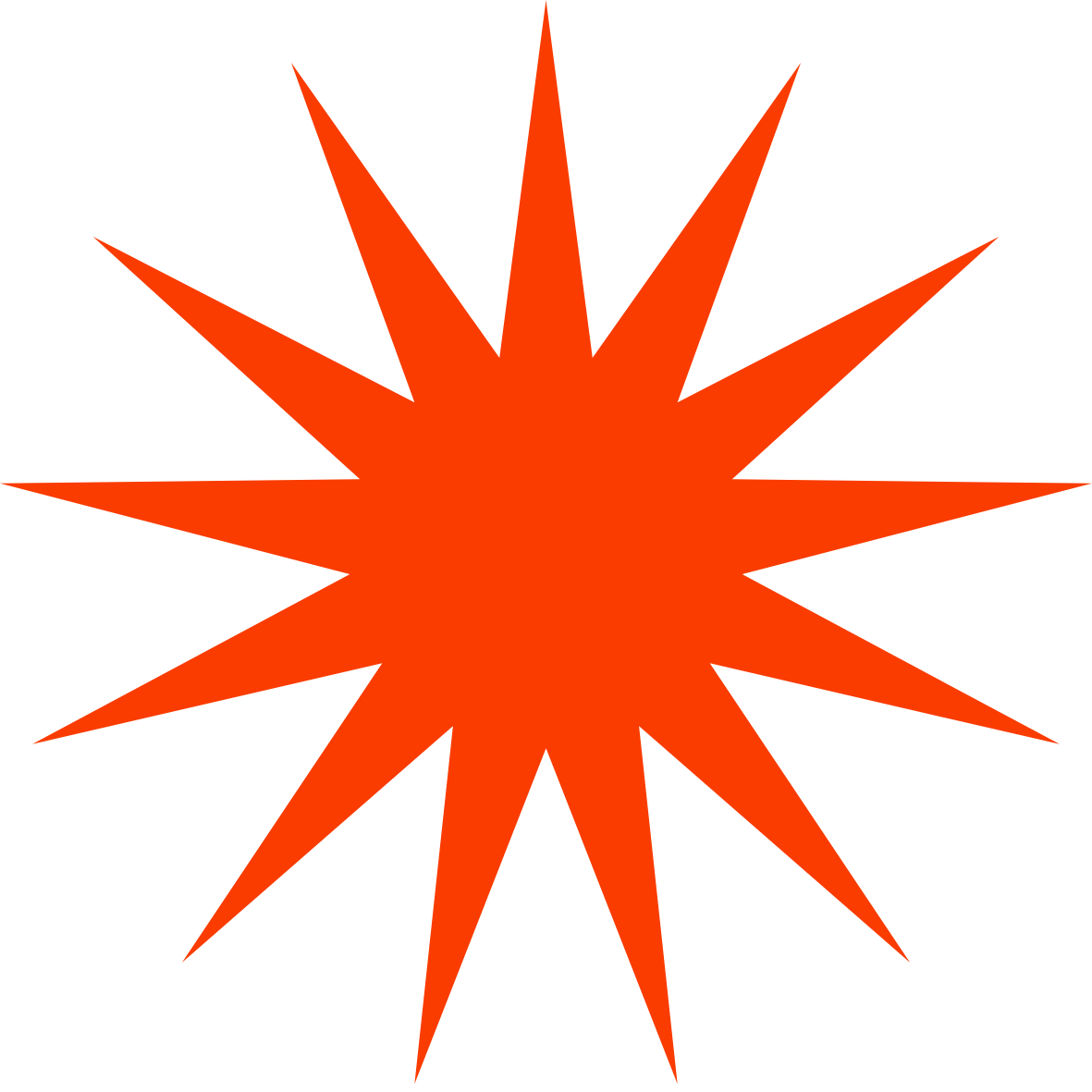 Red explosion graphic with multiple pointed spikes radiating from the center on a black background.