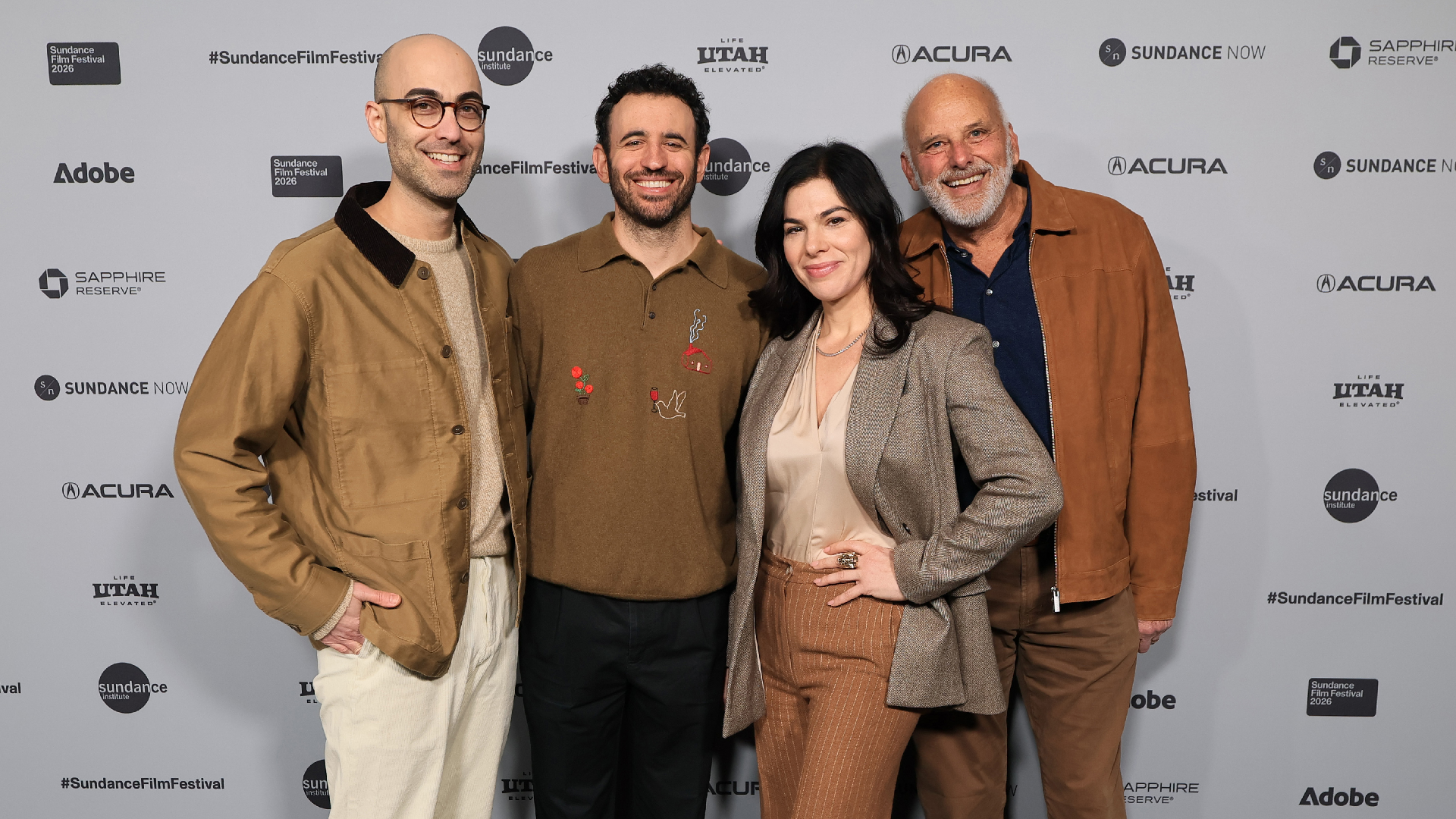 Jon Wolf, Jon Cohen, JJ Adler and Kurt Fuller attend the 2026 Sundance Film Festival premiere of the short film The Oracle.