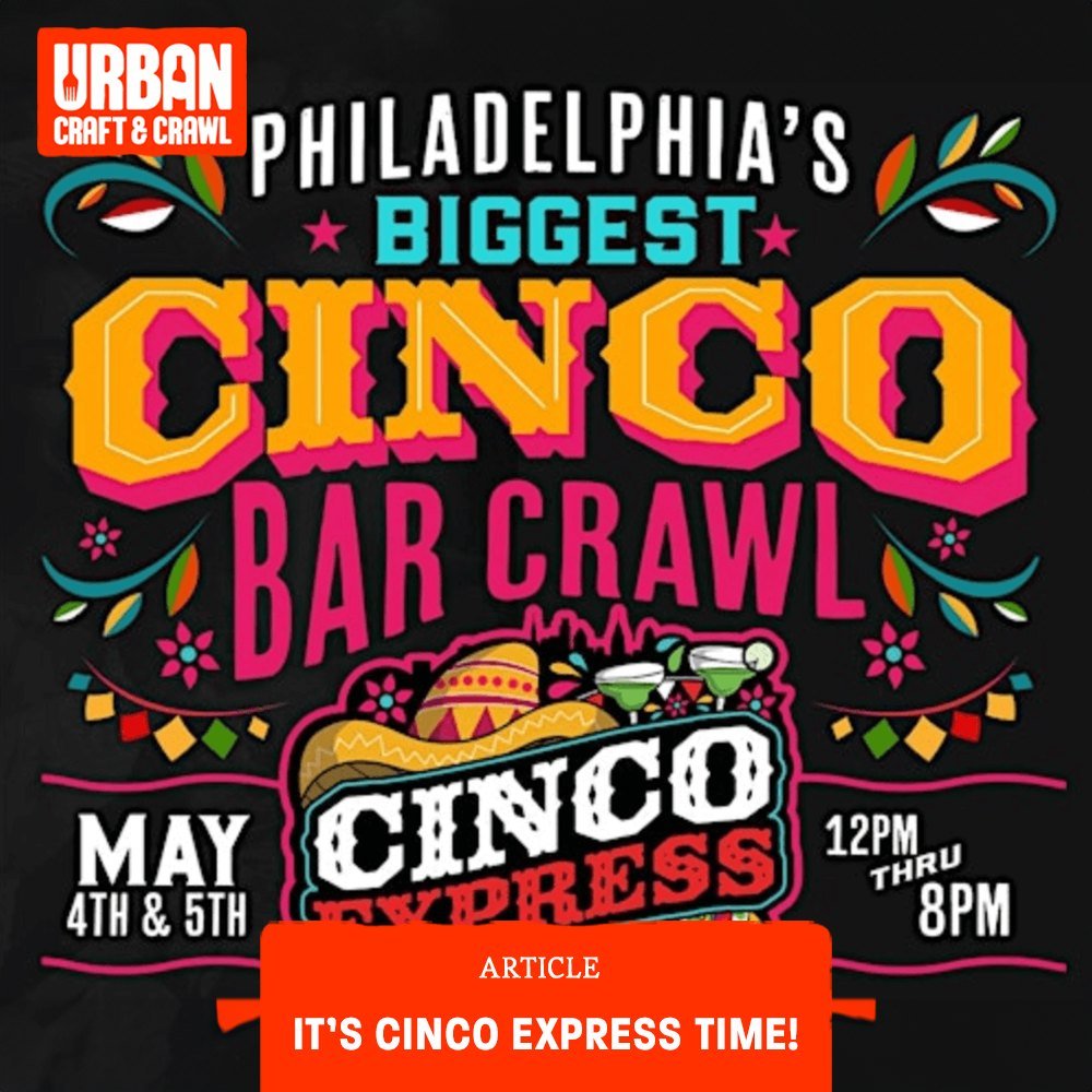 Cinco de Mayo + Urban Craft and Crawl's Cinco Express = the perfect fiesta combination! Find details via the #linkinbio, grab your friends and let's fiesta!

#CincoExpress #CincodeMayo #barcrawl