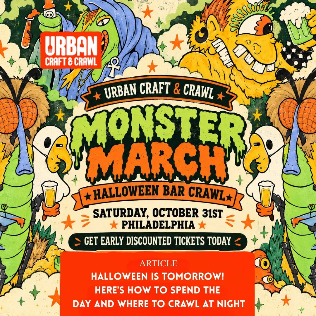 The countdown is ON. Tomorrow is Halloween AND Monster March. We've got the daytime plans and the 11 bar lineup to make the most of it 🎃

#HalloweenBarCrawl #MonsterMarch #Halloween  #phillynightlife #CenterCityPhilly