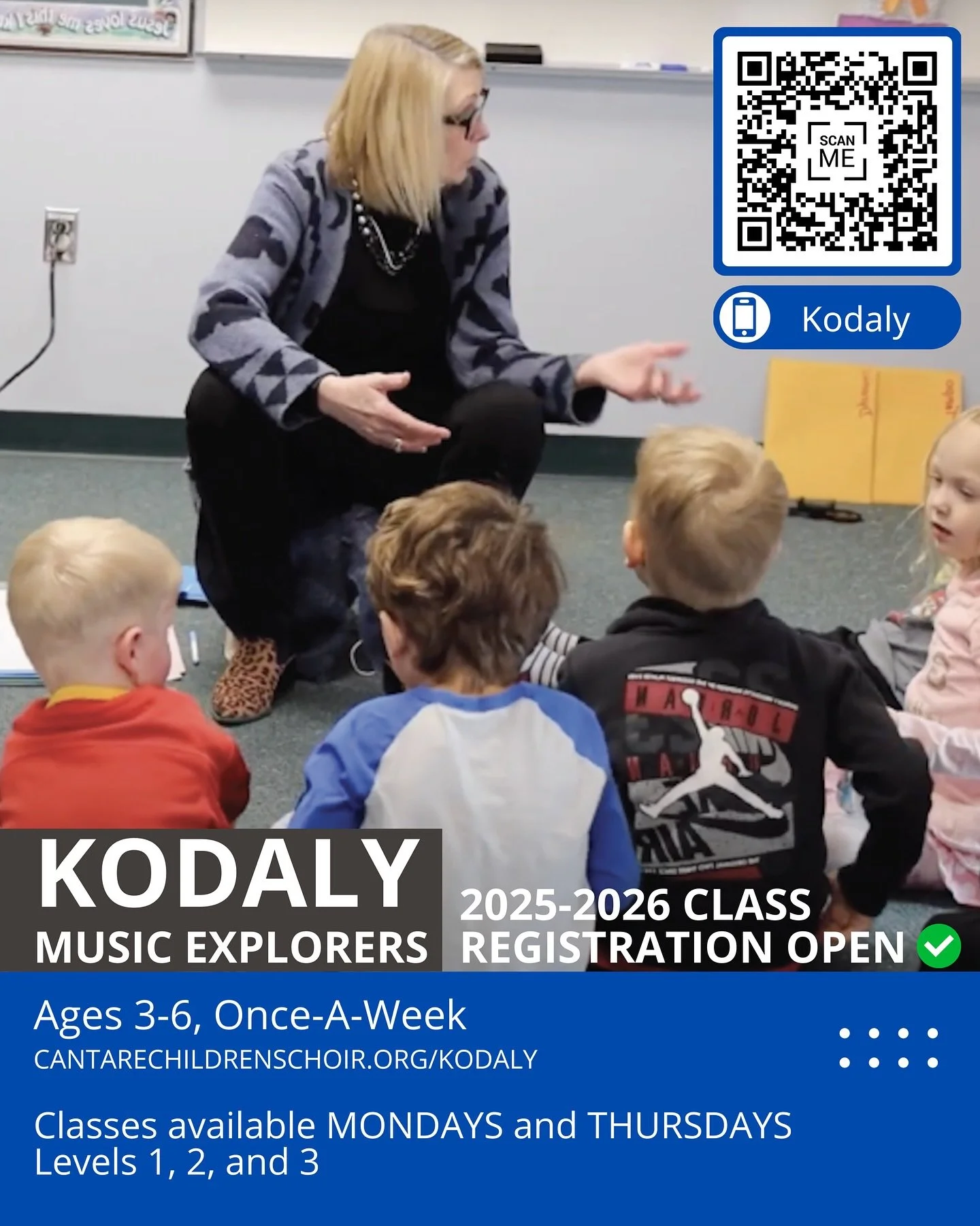 REGISTRATION OPEN:
Music from a child&rsquo;s point of view!

For young children between the ages of three and six, Kodaly Music Explorers Classes instill a love of music in young children and their families. Knowing that the early years of life are 