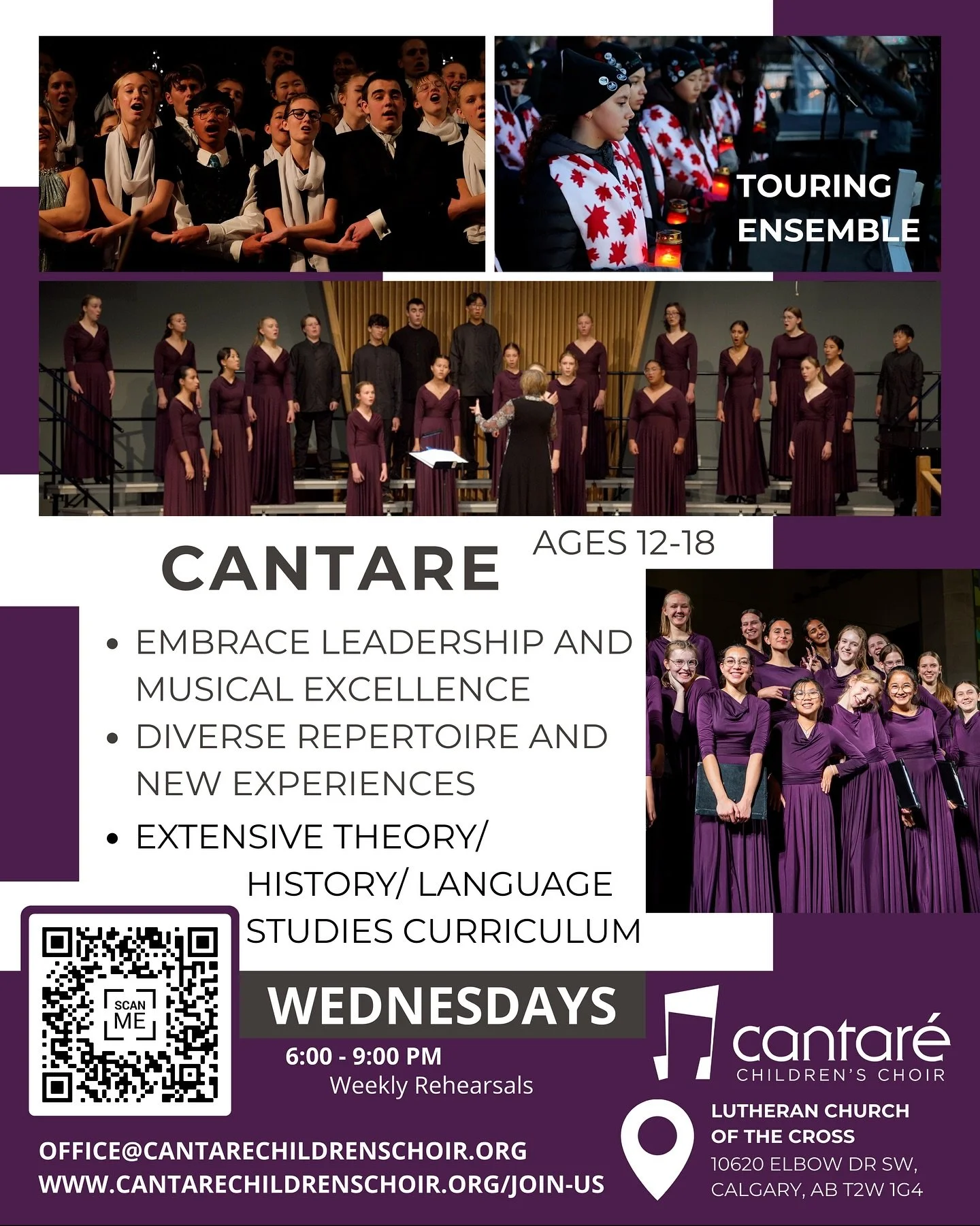 COME SING WITH US 🎶 

CANTARE is our senior performing ensemble for middle/high school aged singers between 12-18+. Singers are challenged to new heights of musical sophistication and precision through the study of high-quality repertoire alongside 