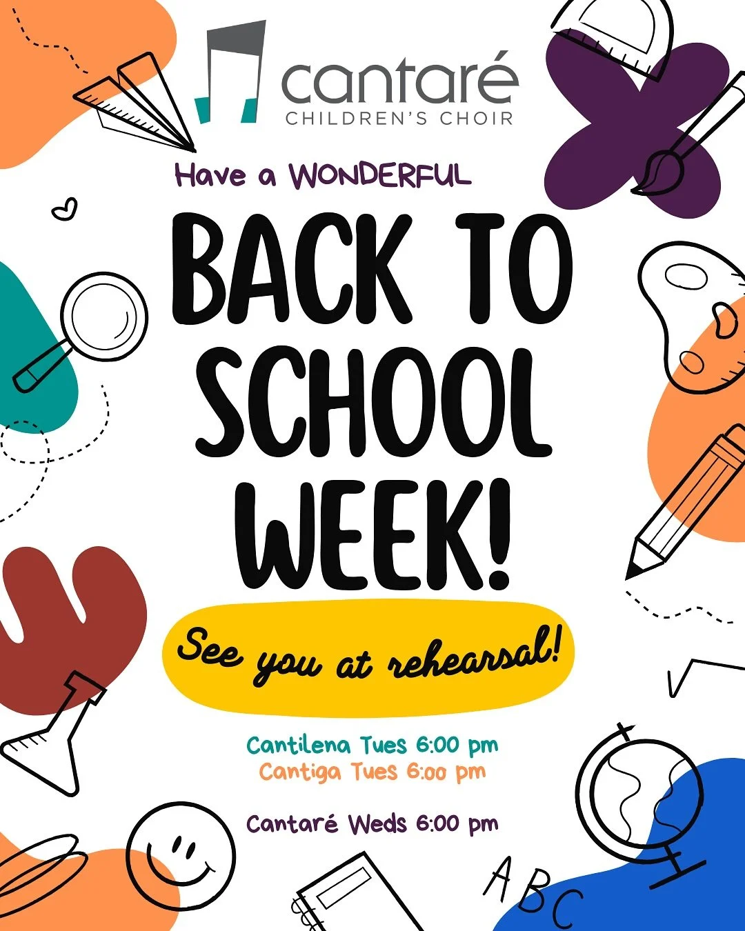 To all our singing scholars: HAVE A GREAT FIRST WEEK AT SCHOOL!!

Wishing all of our choristers and their families a successful start to the school year! Drink lots of water, take detailed notes, and don&rsquo;t forget to HAVE FUN meeting your new te