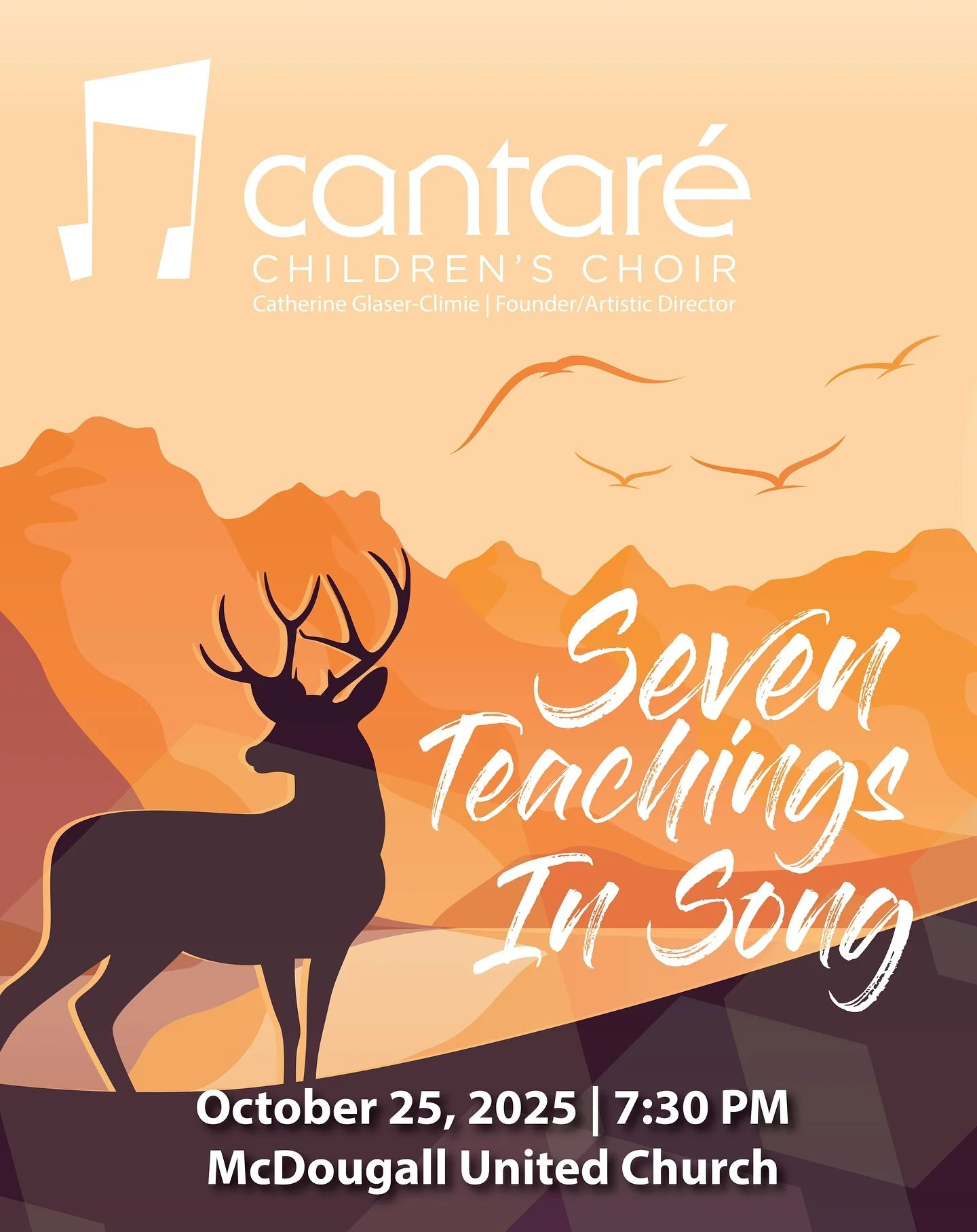 Tomorrow!
LOVE, RESPECT, COURAGE, HONESTY, WISDOM, HUMILITY, TRUTH
After beginning our season at a Get-In-The-Groove workshop week rooted in developing our understanding of the seven teachings, join CANTARE, CANTIGA, and CANTILENA for their first co