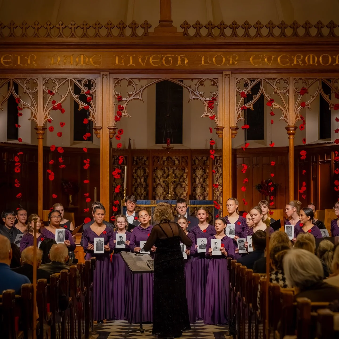 While singing REMEMBER on November 8 at @cathedralyyc , Cantare raised the Soldier Cards of Albertans whose names will be read during the roll call at the @field_of_crosses 

This year&rsquo;s roll call contains the names of Canadian soldiers killed 