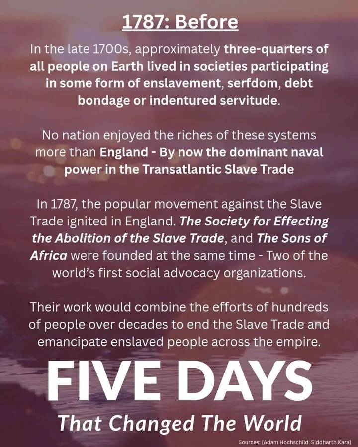 FIVE DAYS THAT CHANGED THE WORLD
DAY 2: 1st August, 1834 &ldquo;The Slavery Abolishment Act takes effect in England&rdquo;

Join us THIS SATURDAY at Five Days That Changed The World!

(Additional images licensed through Canva)