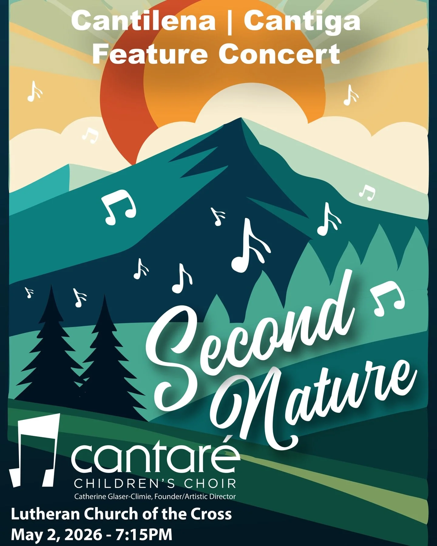 THIS SATURDAY MAY 2ND
Join Cantilena and Cantiga, our two youngest performing ensembles, at Lutheran Church of the Cross for their feature concert SECOND NATURE! This is an exciting chance for our junior ensembles to showcase all they have learned du
