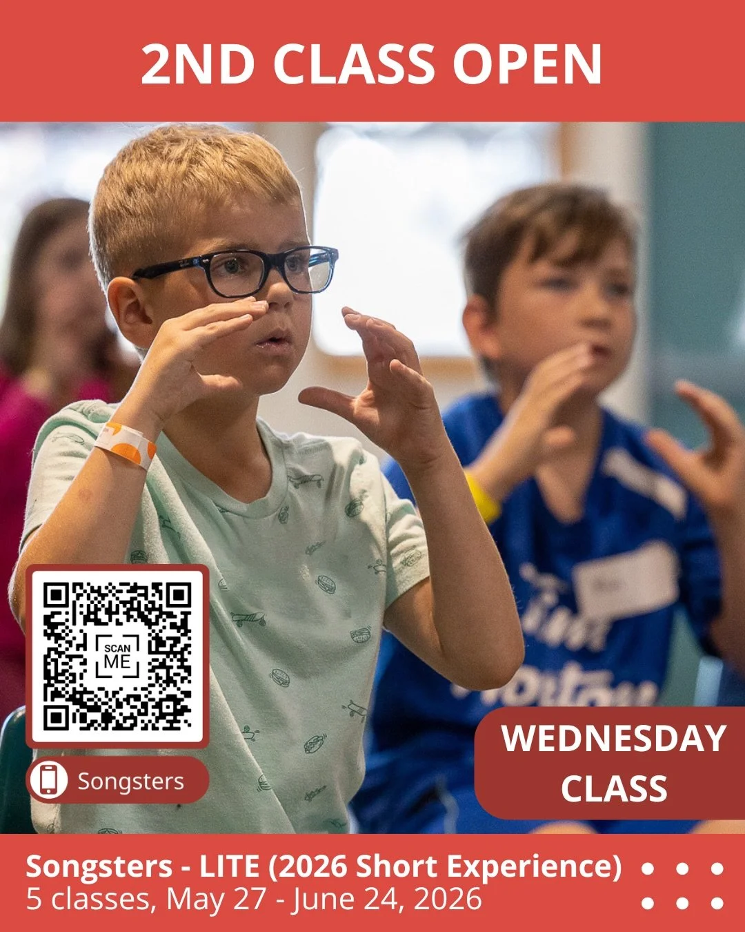 Due to popular demand, we&rsquo;ve added a SECOND spring Songsters LITE Experience for young singers on Wednesdays! 

Follow our bio link to sign up today!

About our SONGSTERS CLASS program:
Looking to join Cantare Children&rsquo;s Choir next season