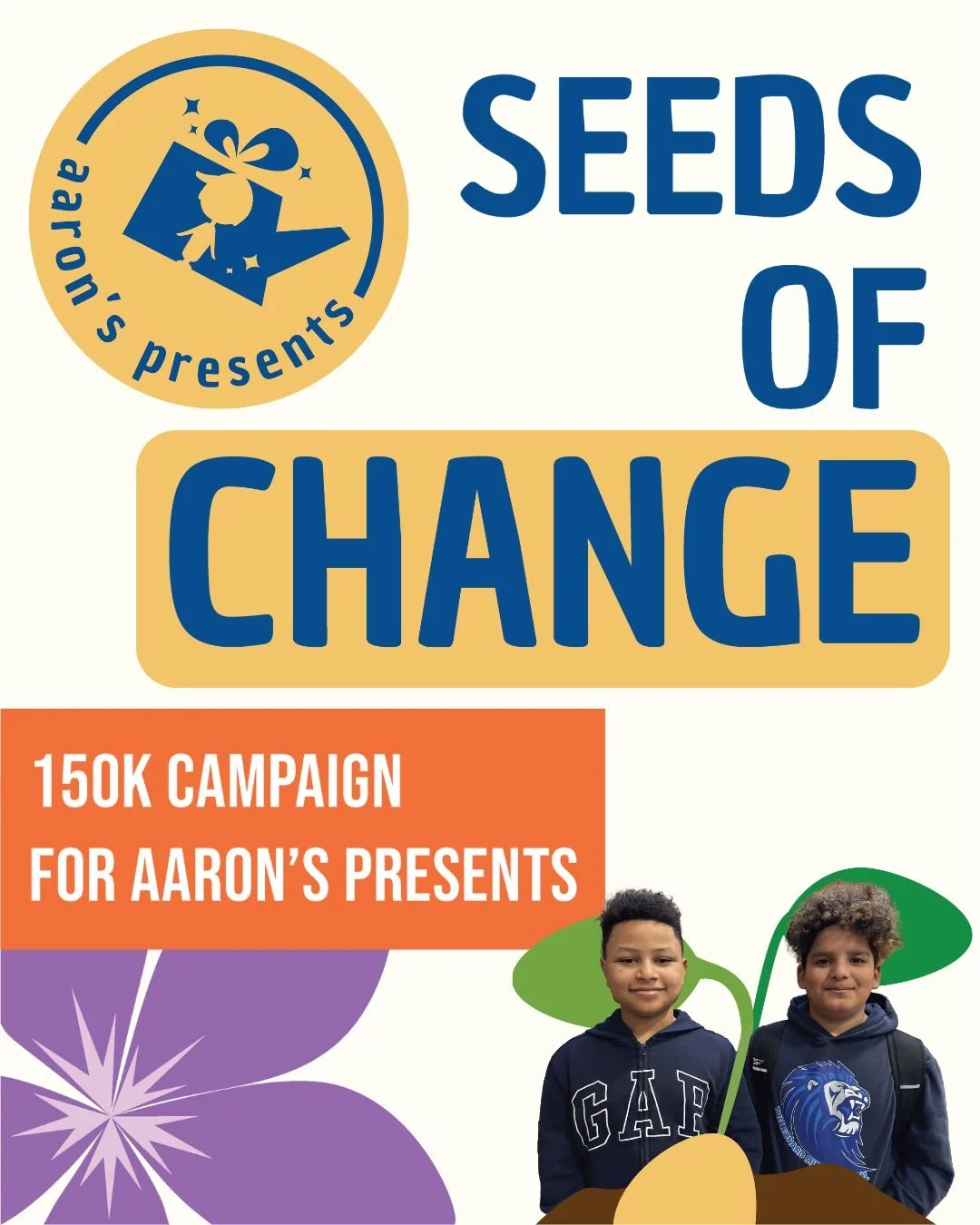 🌱We&rsquo;re excited to kick off our Seeds of Change campaign TODAY &ndash; with a goal to raise $150,000 by December 31!
Every gift to Aaron&rsquo;s Presents is a seed planted in a child&rsquo;s imagination &ndash; one that grows into confidence, l