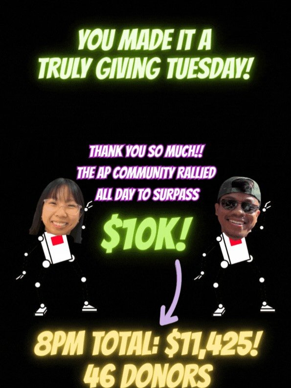 Huge thanks to everyone who donated and shared this #GivingTuesday, @prlab_bu students who designed our whole fall campaign and created a lot of content, calendar and graphics, our Mentor Tim who designed our emails and our youth social media team th
