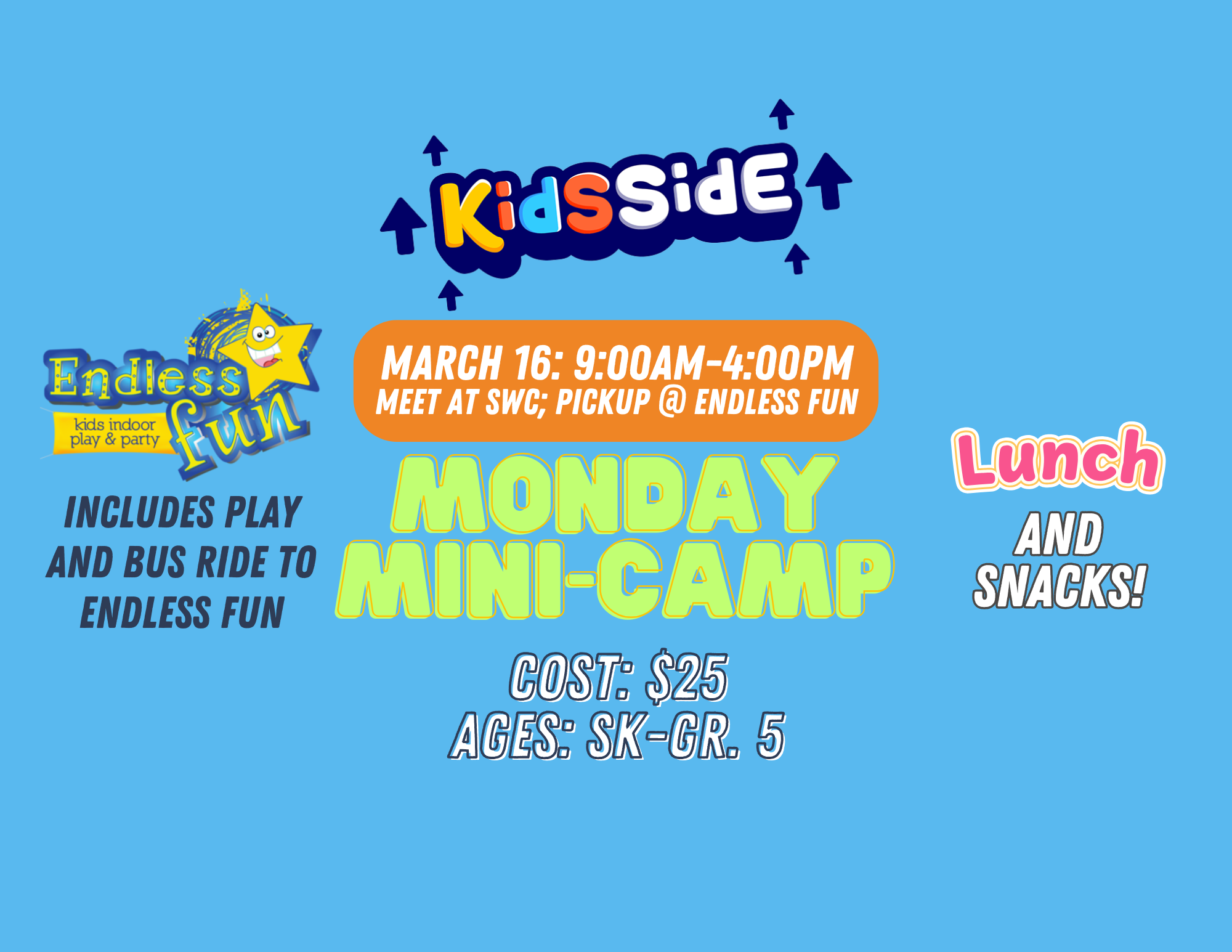 KidsSide: Monday Mini Camp (SK-Grade 5)
