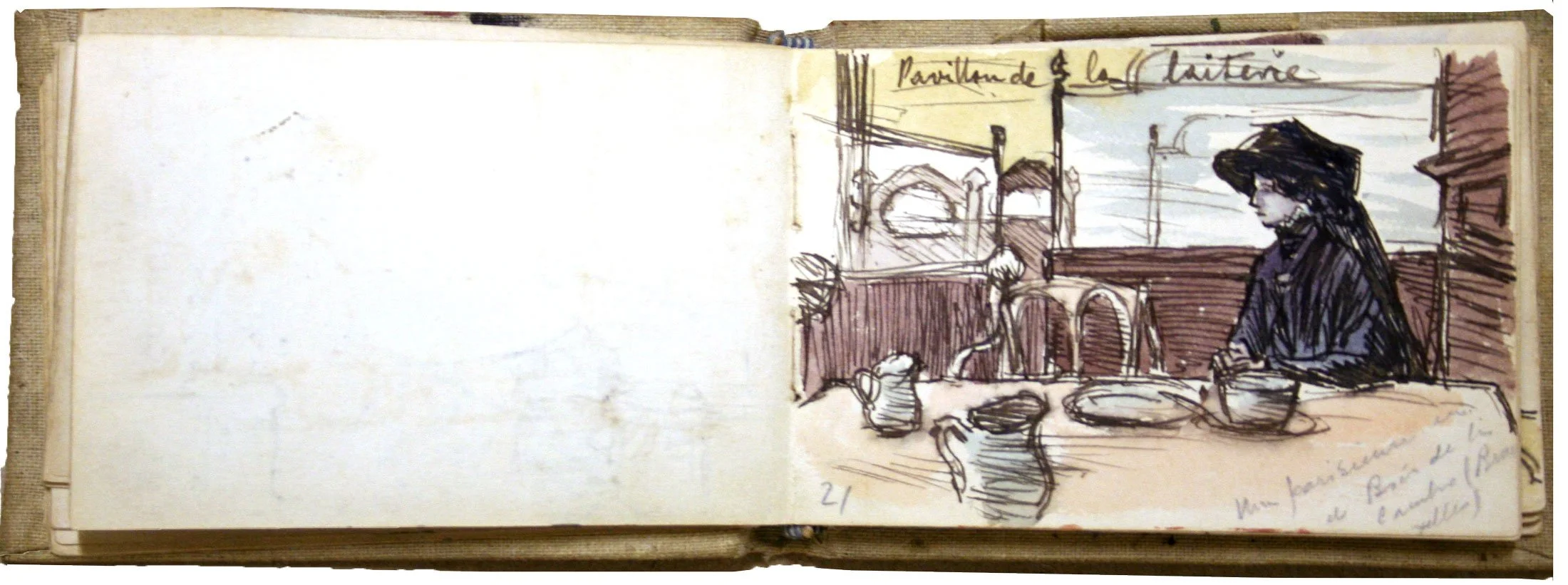 Page from travel diary Brussels 1910.