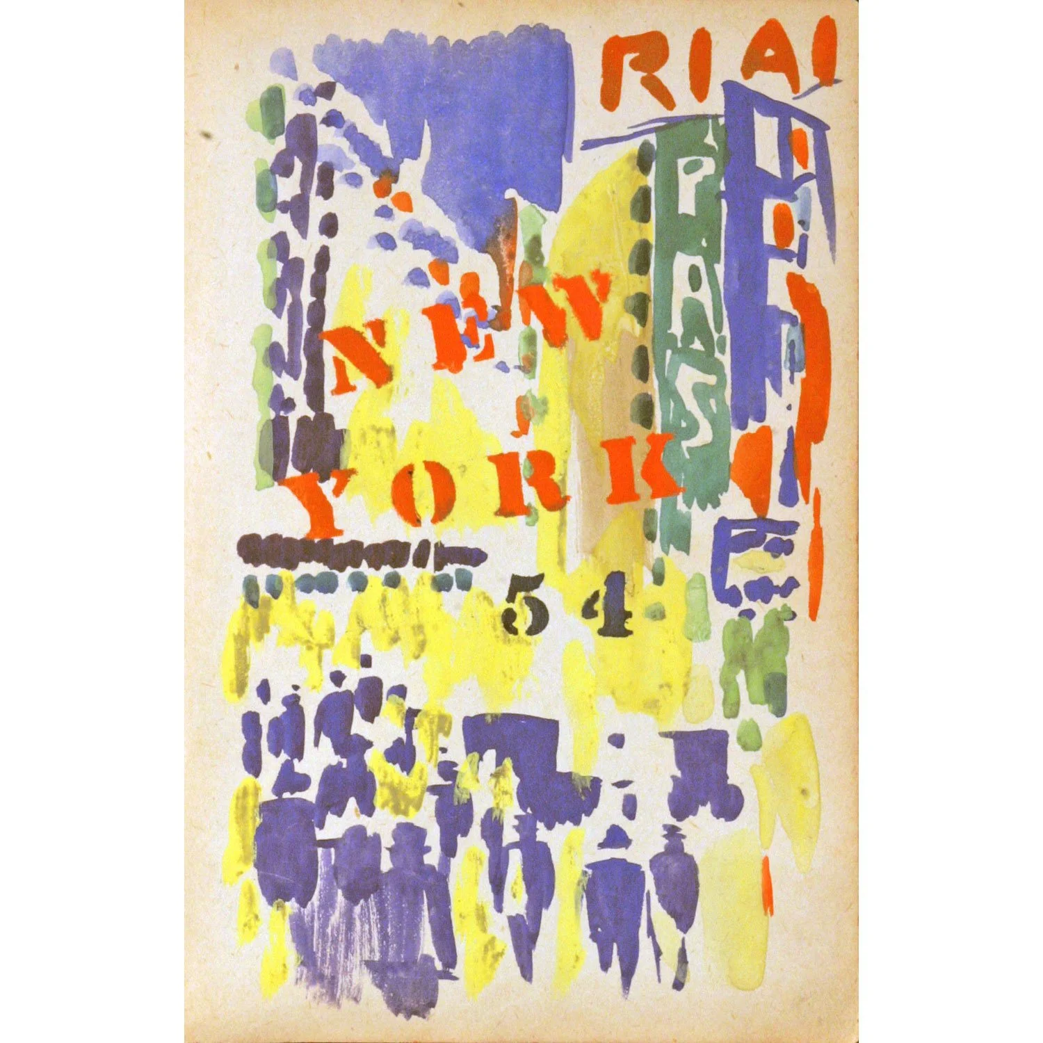New York, 1921 page from watercolor notebook.