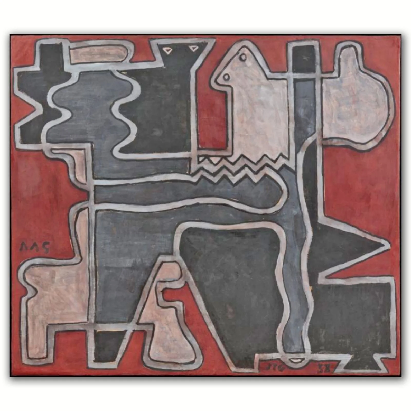 Interlaced Forms on a Red Background, 1938, Newark Museum of Art, New Jersey.