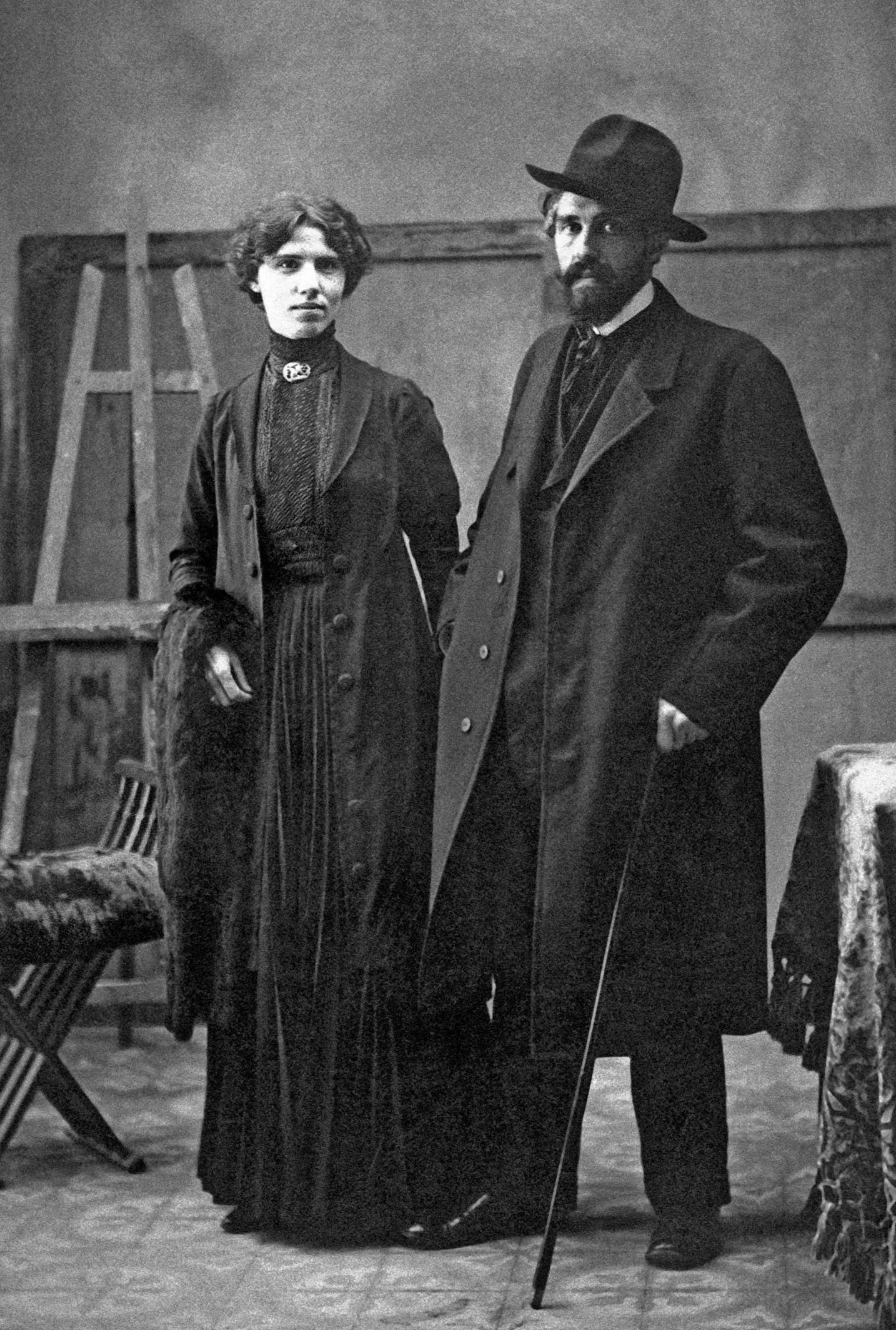 Manolita and Torres-Garcia wedding photograph, Barcelona. 1909.