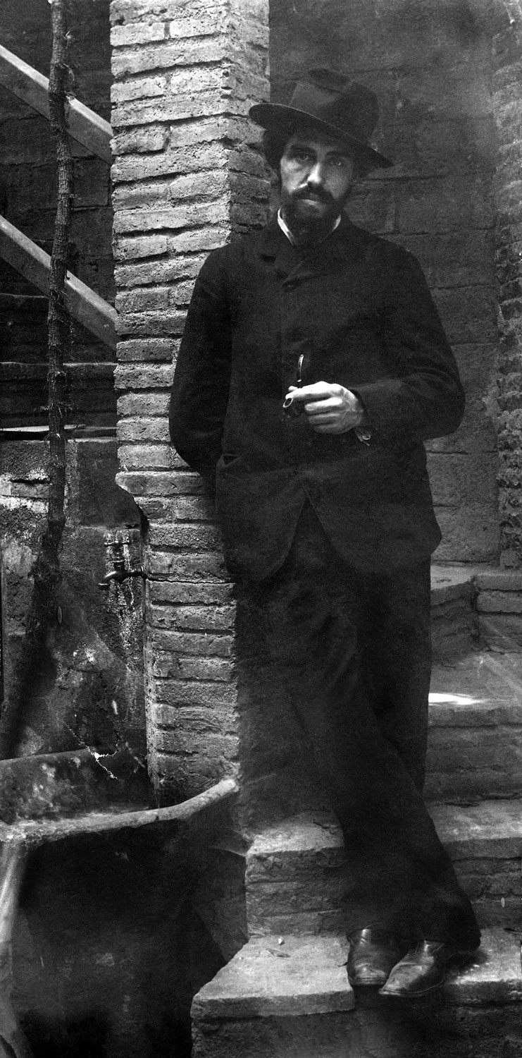 Joaquín Torres-García at the construction site of the Sagrada Familia, Barcelona c. 1903-5.