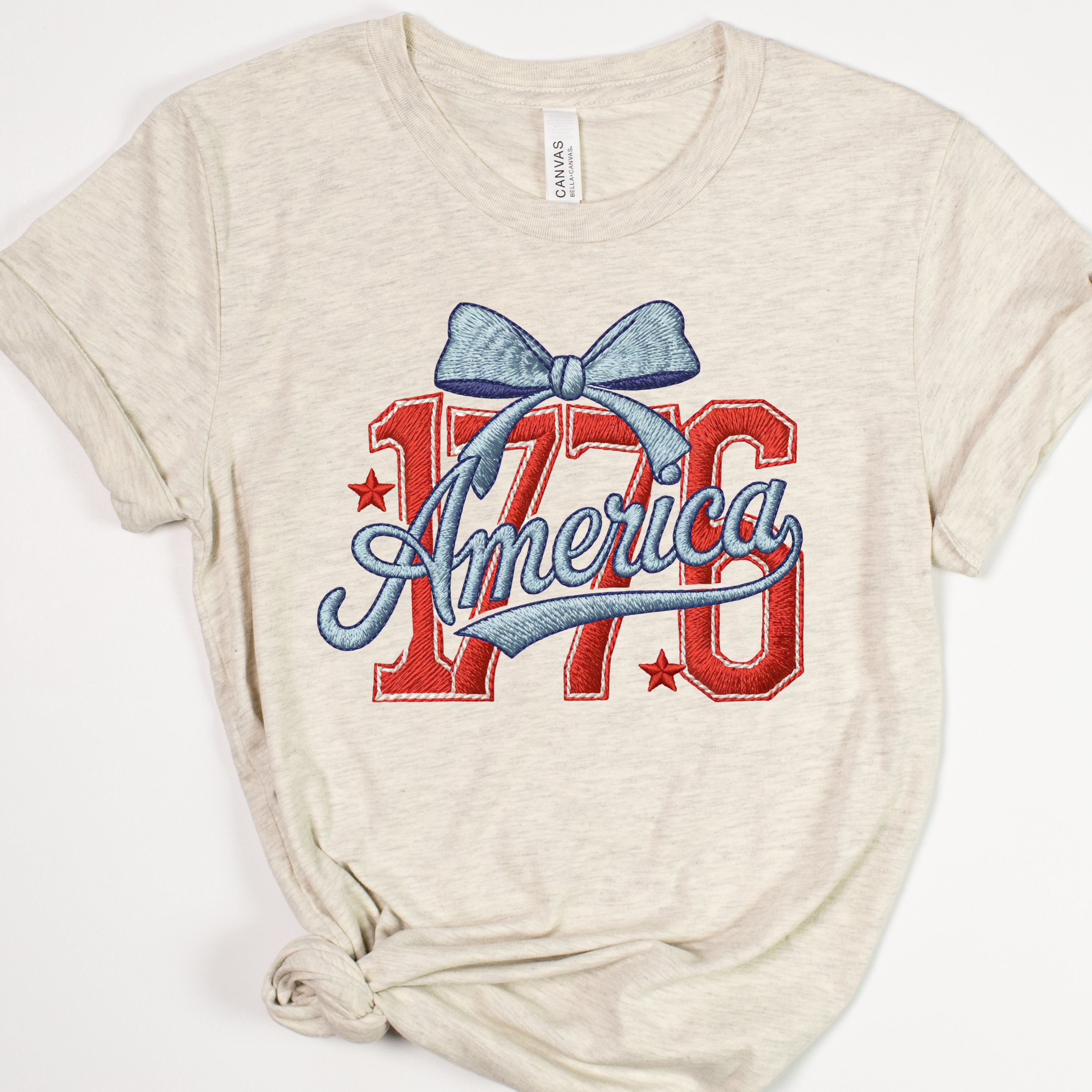 1776 American Bow embroidery look