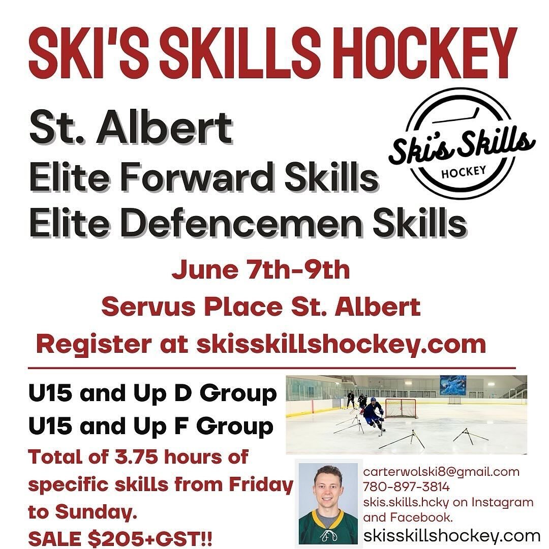 ST. ALBERT ELITE D/F SKILLS CAMP‼️🔥🏒
-
Hosted in St. Albert at the Servus Place, this elite positional specific skills camp is a must for any elite player looking to improve this summer. The camp will have 1 ice session each day (Friday-Sunday) wit