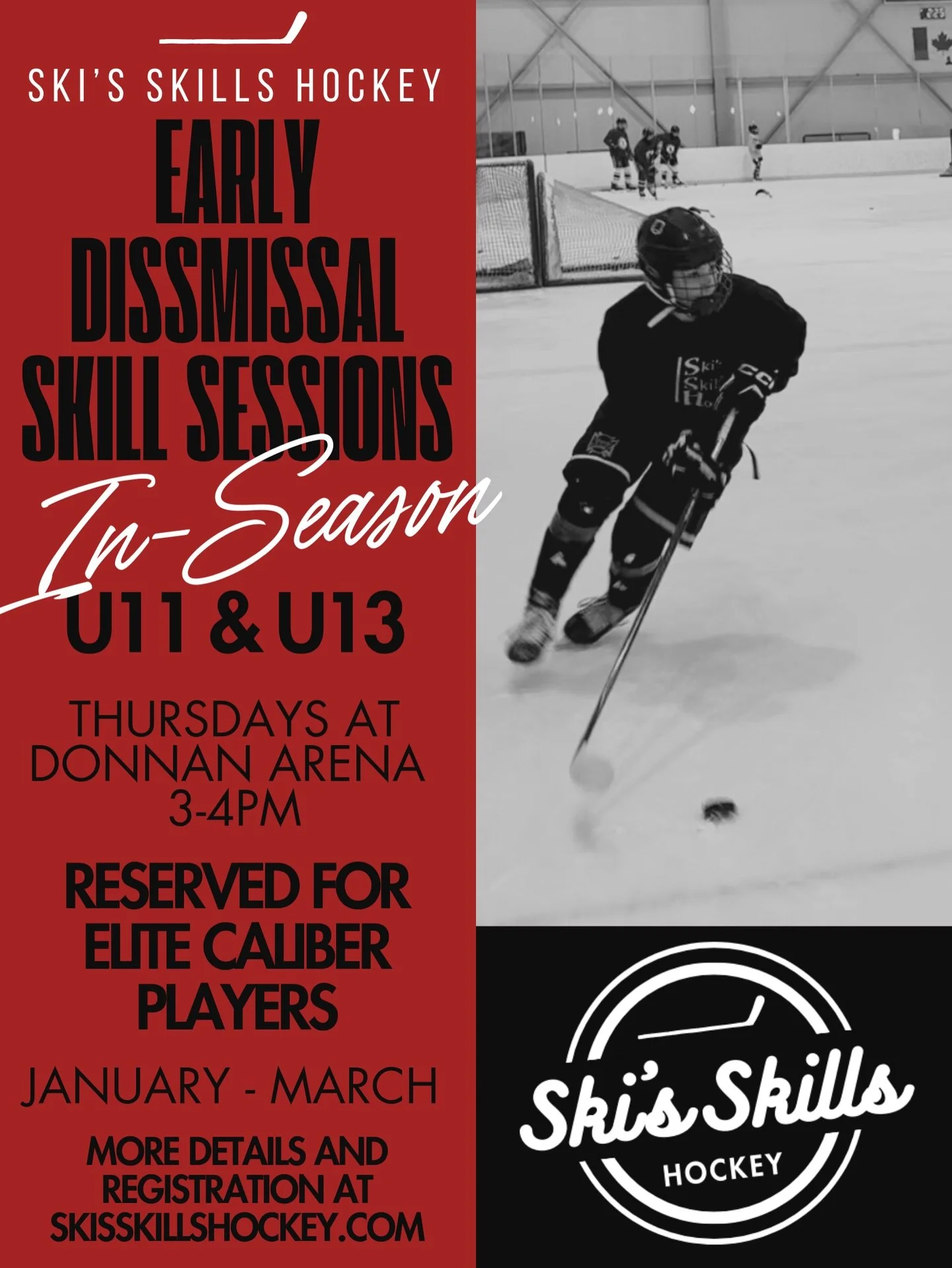 ELITE U11/U13 SKILLS‼️🚨
-
Take advantage of your Thursday early school dismissal this season and work on your game transferrable skills! This option is designated for U11 and U13 elite players (A and up) and is the perfect addition to your in-season