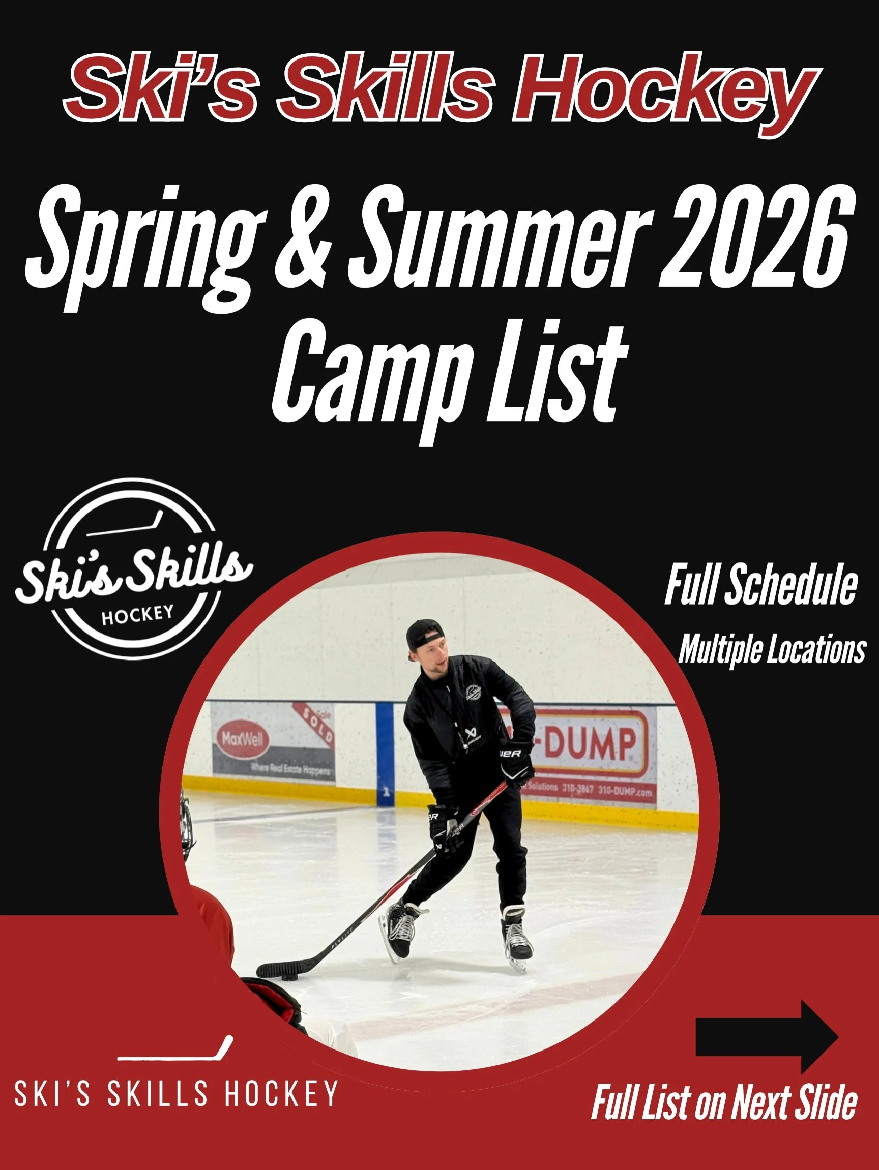 SKI&rsquo;S SKILLS HOCKEY🏒 FULL CAMP LIST‼️🚨
-
The full 2026 spring and summer camp list featuring camps in the Edmonton area, Grande Prairie, and much more! Back for another year is the 3 ON 3 TOURNAMENTS in August! Take your development serious t