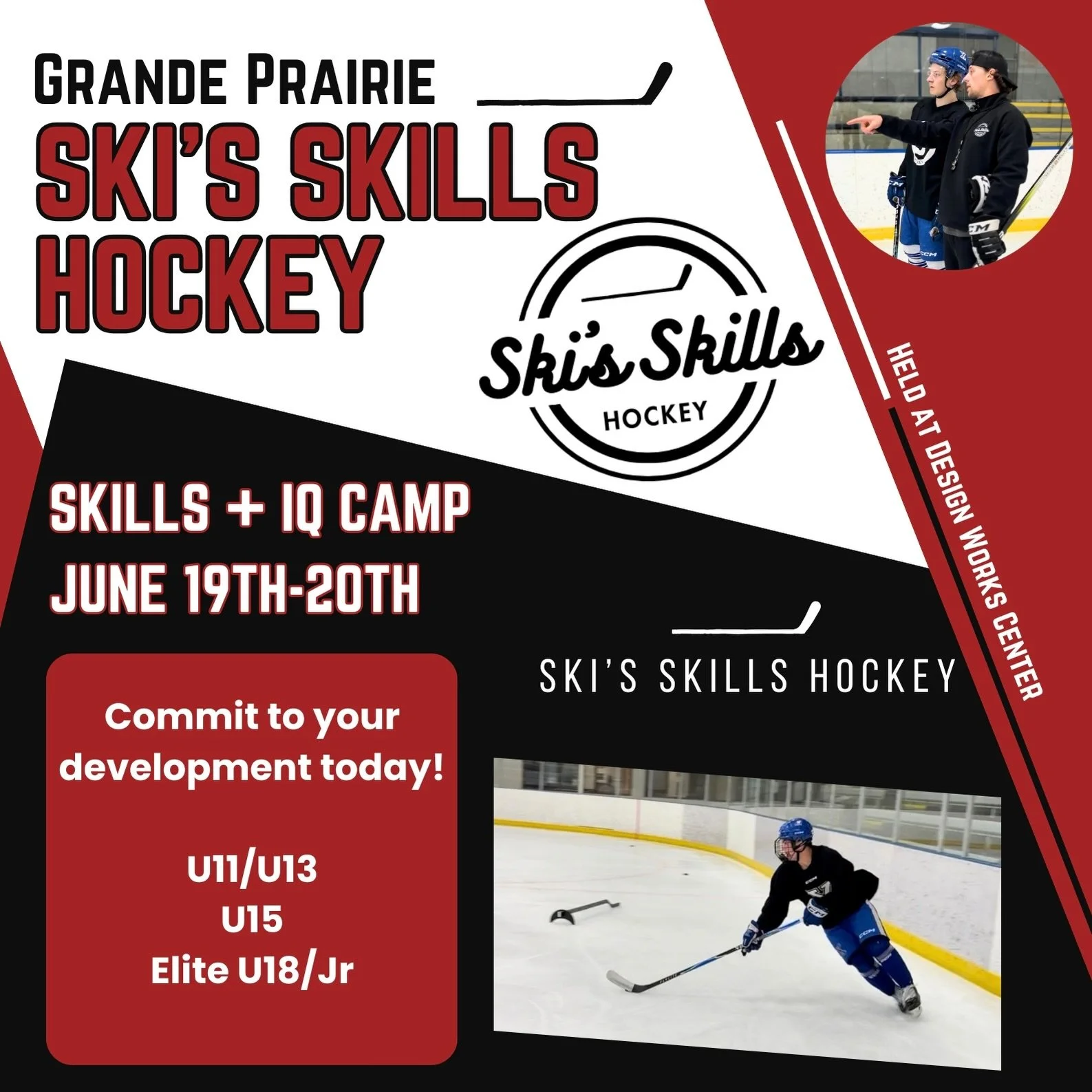 GP JUNE SKILLS + IQ‼️🏒🥅
-
Taking place June 19th-20th at the Design Works Centre  in Grande Prairie, this camp will focus on a range of on-ice abilities &mdash; shooting, puck handling, passing, puck protection, maneuvering, deception, creativity, 