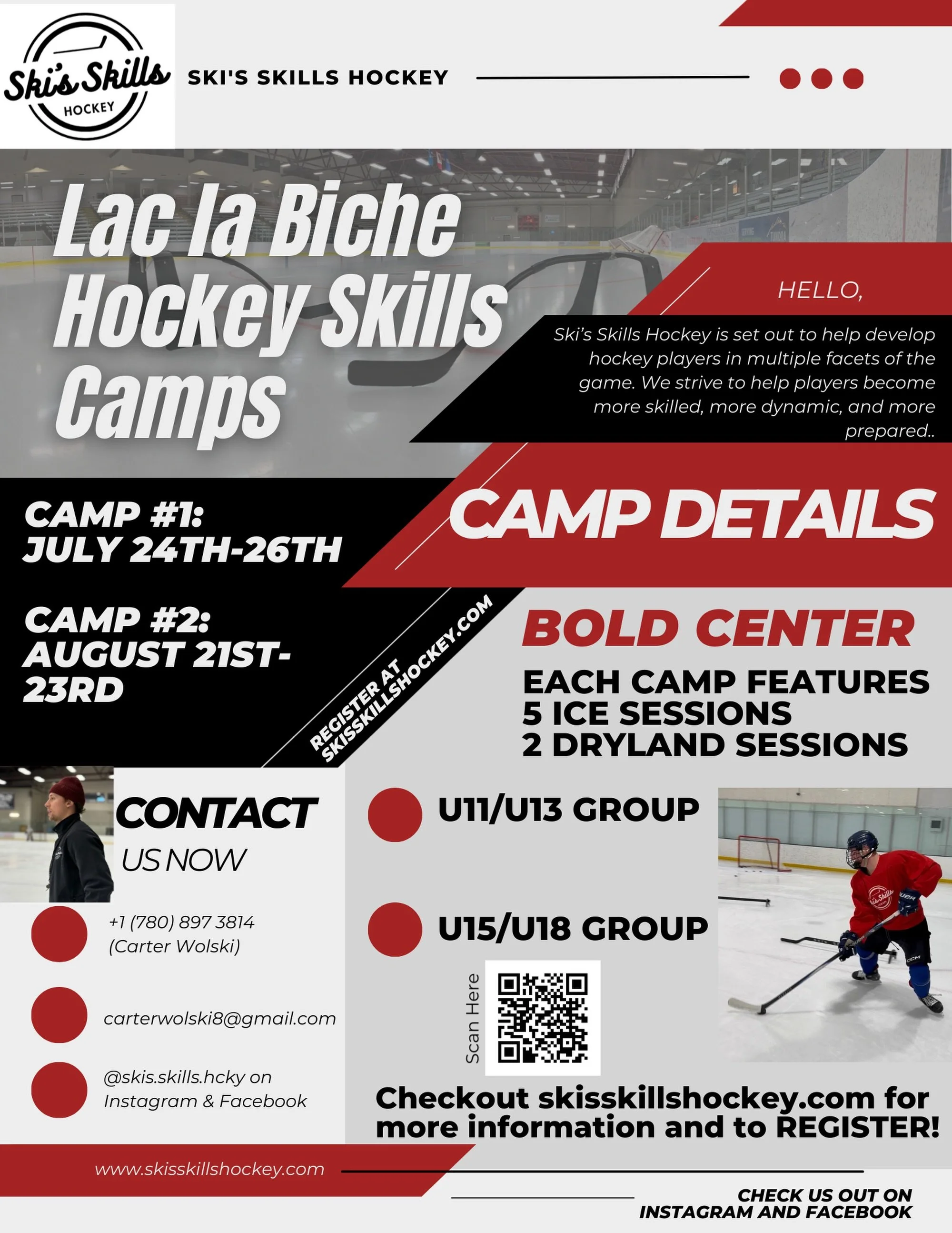‼️Lac la Biche Skills Camp🏒☀️
-
We&rsquo;re back in LLB! This summer features TWO weekend camps! These camps develop skills through structured sessions that balance fun with purposeful training. We will focus on skill development and overall game im
