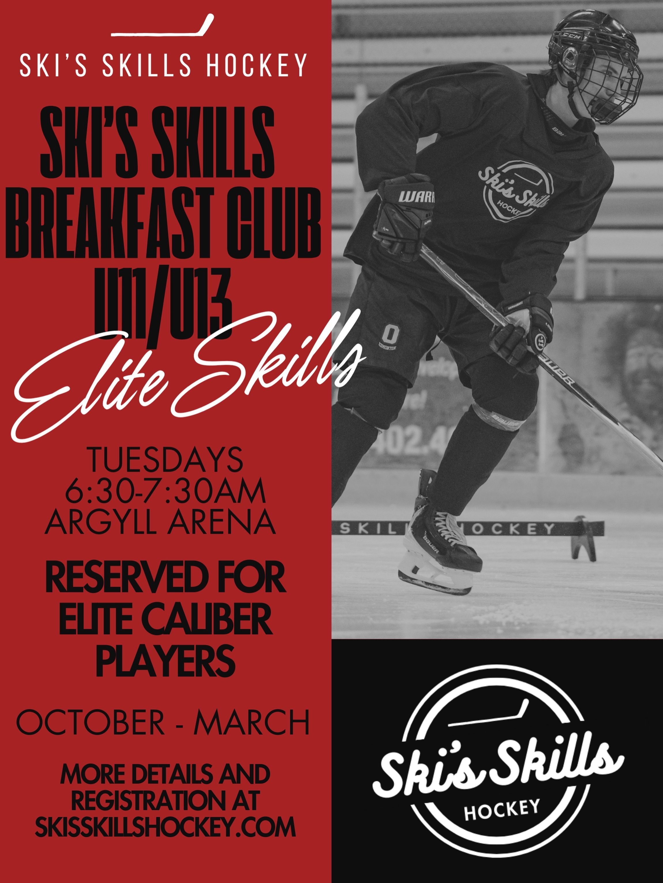 U11/U13 ELITE BREAKFAST CLUB‼️🏒
-
Join us starting on October 13th from 6:30-7:30am at Argyll Arena for this U11/U13 elite skills package! These session are the perfect complement to your in-season schedule with a major focus on game transferable sk