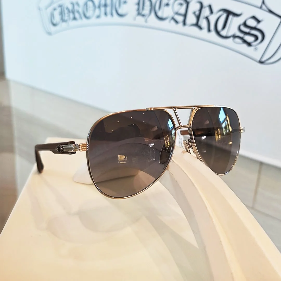 CHROME HEARTS eyewear at Optica. 

If you missed the special trunk show, come see our impressive in-store collection. Chrome Hearts is truly one of a kind. With its bold image and luxe designs backed by the highest quality craftsmanship, owning a pai
