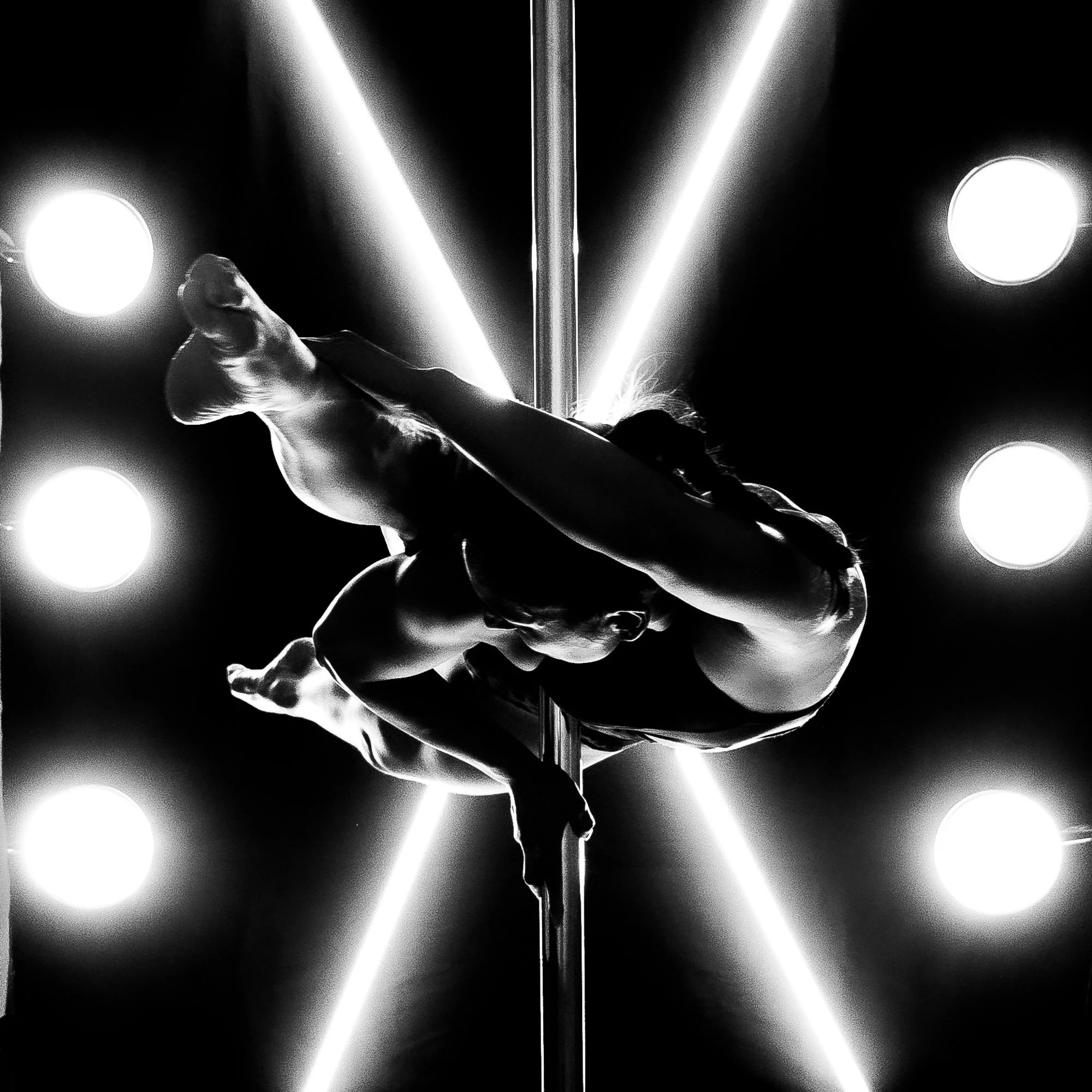 Black and White Fine Art Pole Fitness Photography Los Angeles