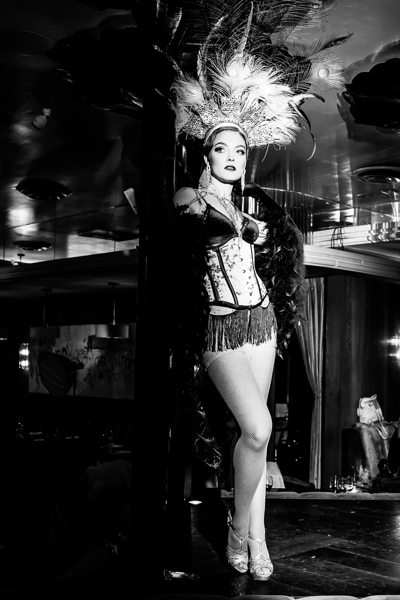 Black and white glamour photography Delilah West Hollywood Rick Feldman Black Kat Studios