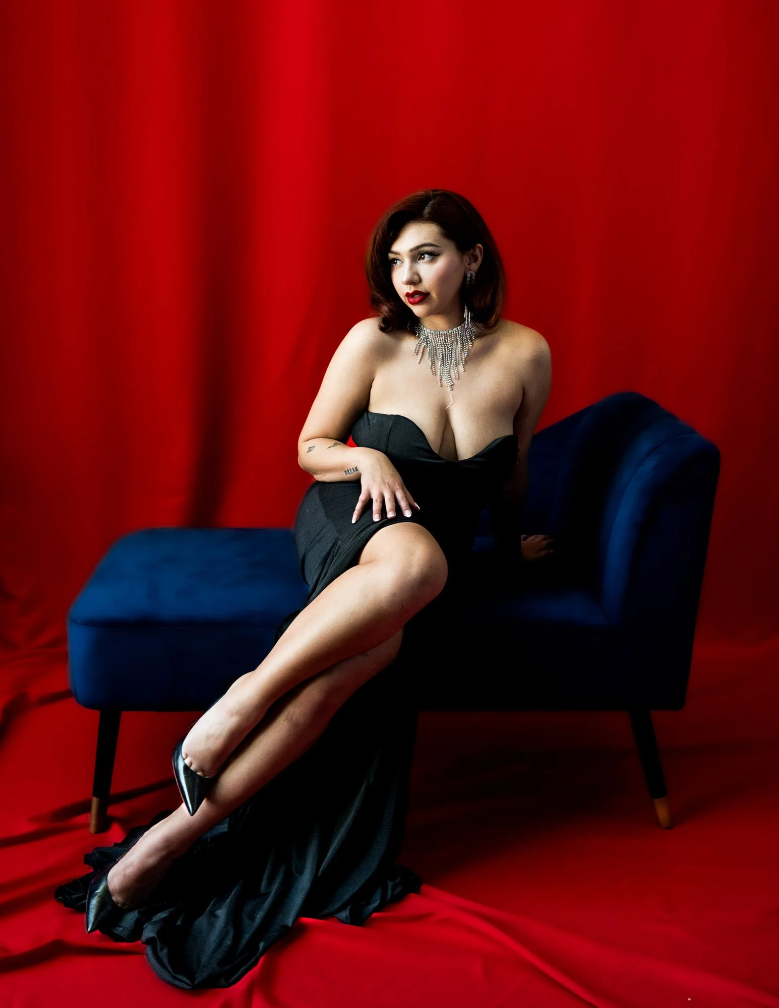 Glamour portrait burlesque performer Black Kat Studios Rick Feldman Los Angeles