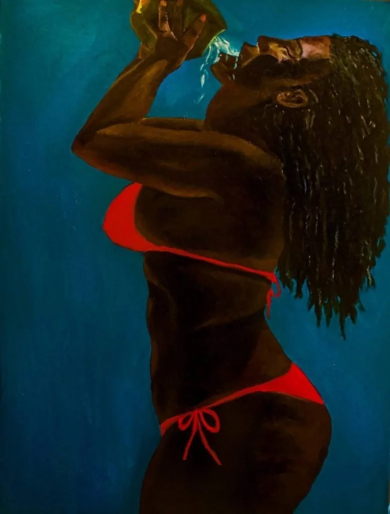 Drinking Water by Chantal Boynes Oil on Canvas.jpeg