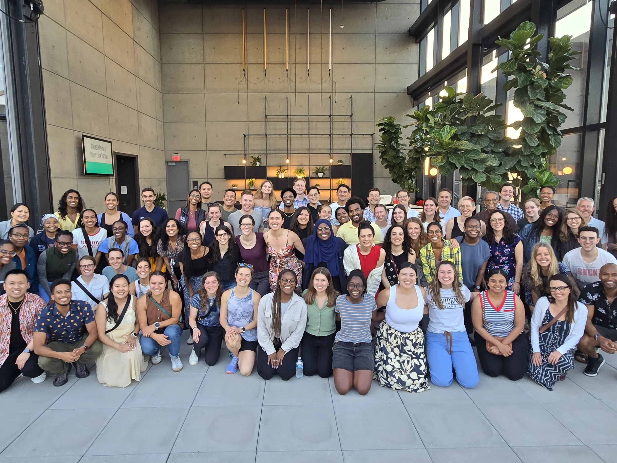A large group of BCRP residents at a retreat