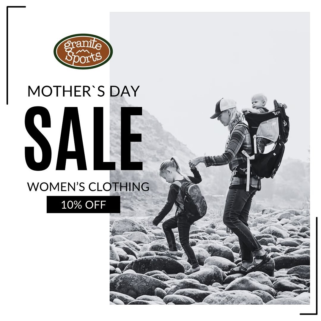 Treat her to a Mom&rsquo;s Day Out(side)! Our Mother&rsquo;s Day sale is happening NOW! Take 10% OFF all reg-priced, in-stock women&rsquo;s clothing, through Monday, May 13th! 

#mothersday #adventuremom #motherdaygift #womensapparel #hillcitysouthda