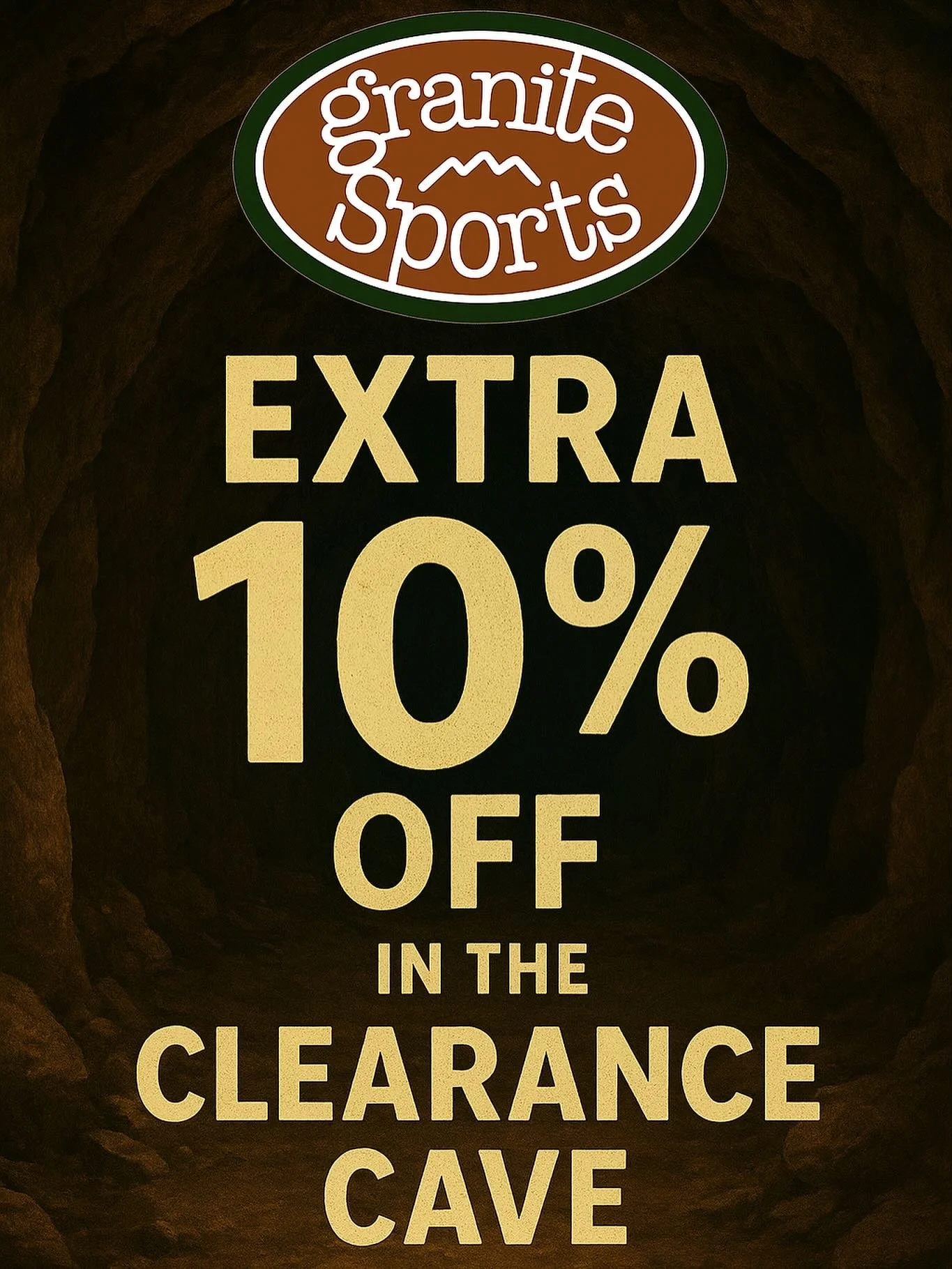 Now through Monday, save up to 60% OFF original prices on your favorite apparel, shoes, and gear when you take an additional 10% OFF already-reduced prices in the Clearance Cave! 

#hillcity #blackhillssd