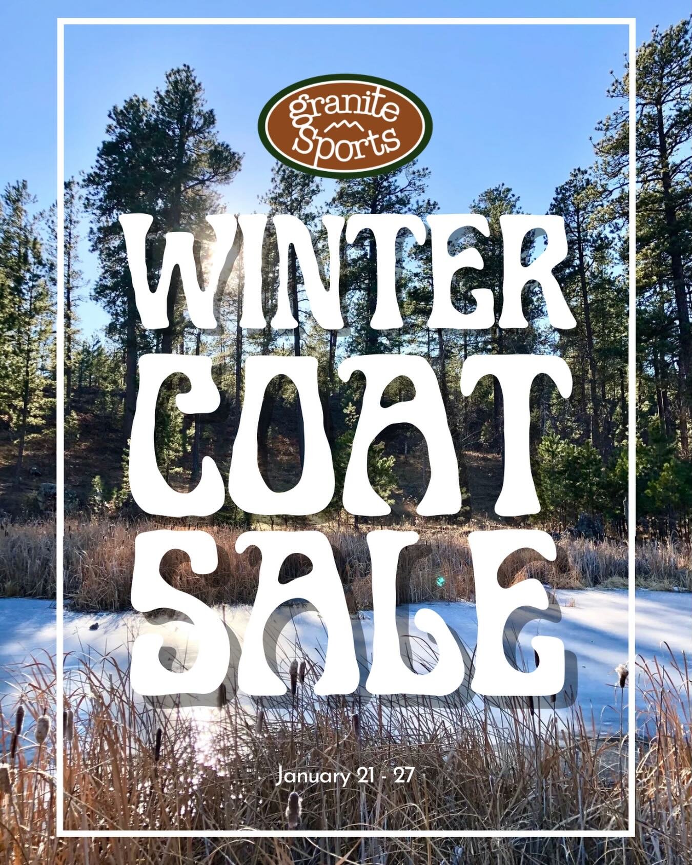 It finally feels like winter, and we&rsquo;re ready for it! Now through January 27 take 25% off all regularly priced in stock winter coats! #BlackHills #GraniteSports #HillCitySD