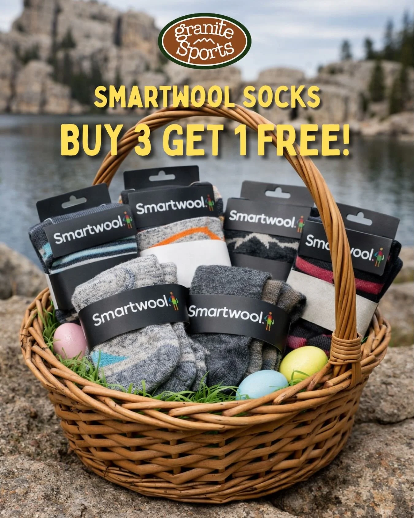 Fill their baskets with something even better than chocolate bunnies&hellip;SOCKS 🧦! Now through April 7th all @smartwool socks are BUT 3 PAIRS, GET 1 FREE! #smartwool #shopsmall #shoplocal