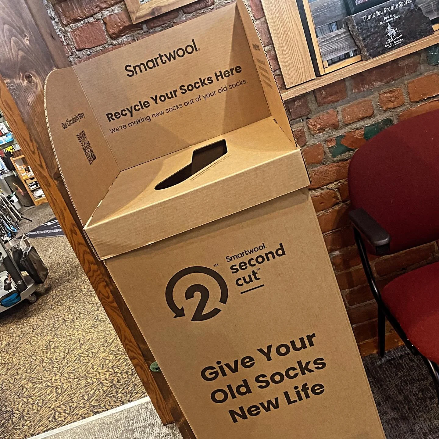 Smartwool Second Cut is back! The Second Cut project recycles old socks back into quality performance hiking socks! Bring in your worn out, no good, (freshly washed) old socks of any material, brand, color, or size and toss them in the sock box to be