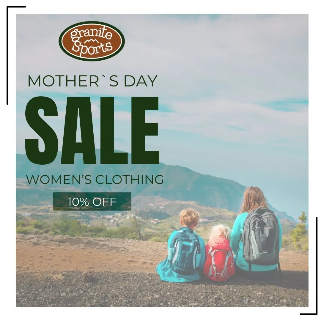 She deserves fresh air, good gear, and maybe a new jacket 😉 Mother&rsquo;s Day Sale happening now: 10% off all women&rsquo;s apparel through Sunday at Granite Sports.
#granitesports #blackhillssd #hillcitysd