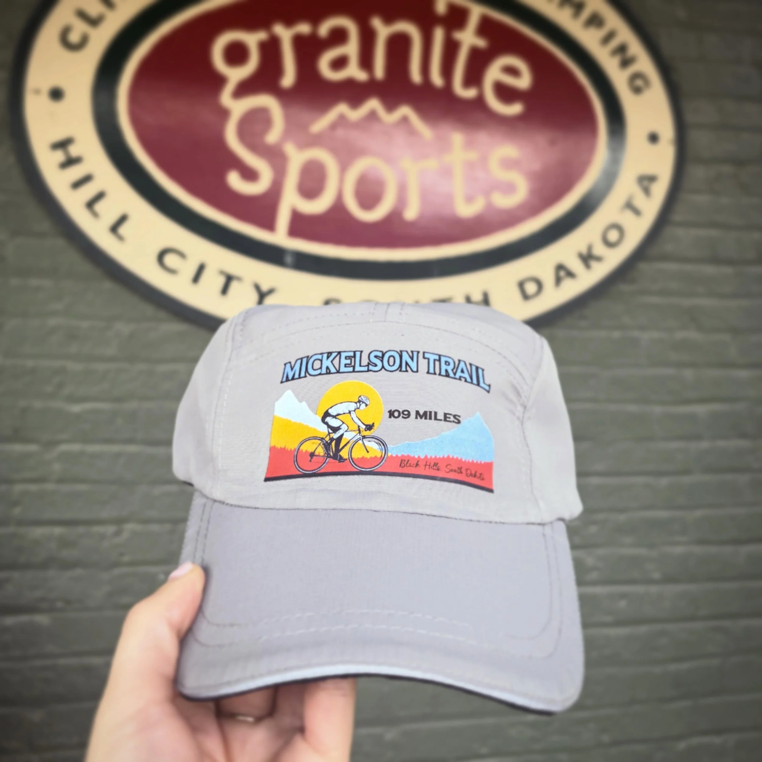 New Mickelson Trail hats just rolled into town! 🚴&zwj;♂️ 🌲 Rep the coolest 109 miles around with our new lightweight caps!

 #mickelsontrail #blackhills #granitesports
