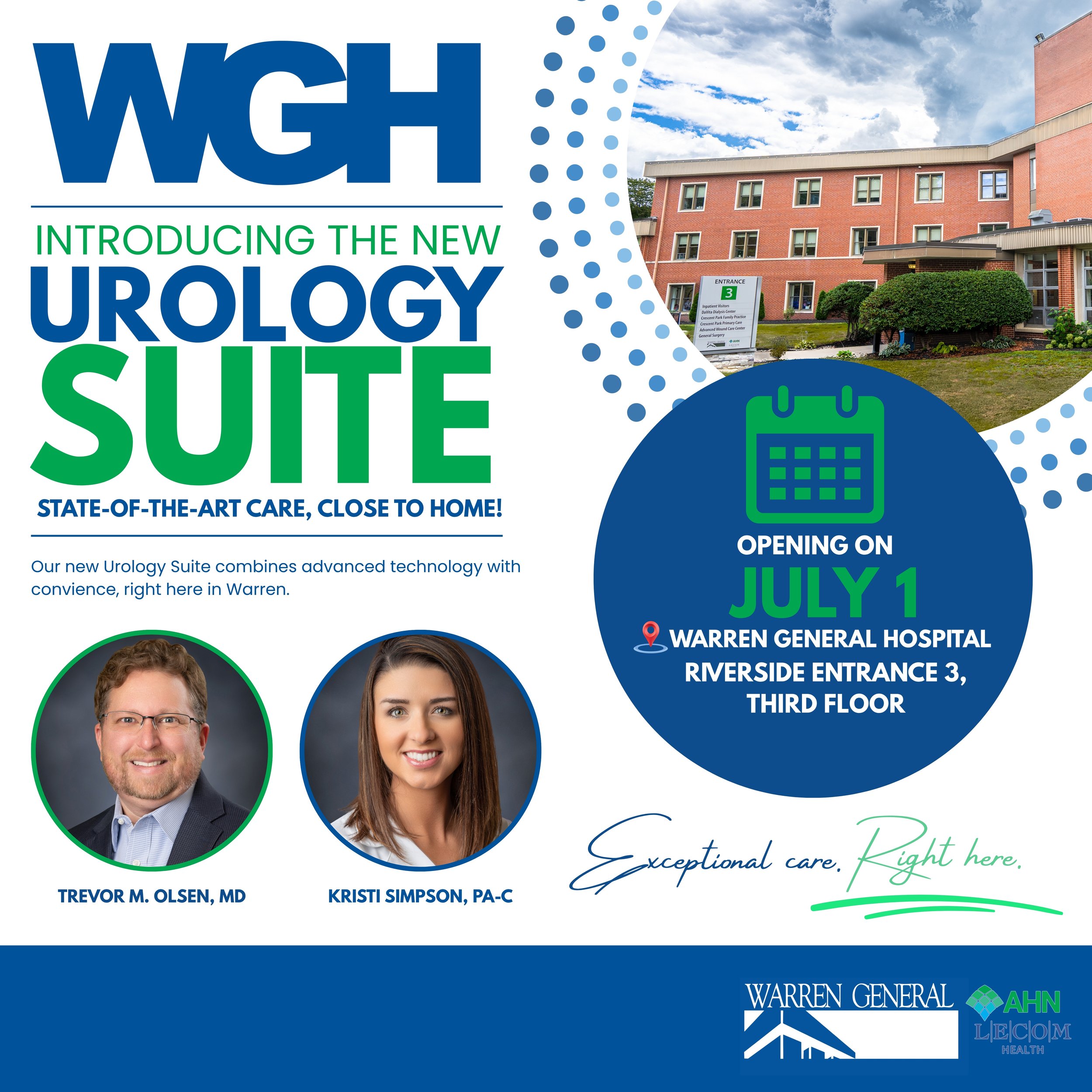 Warren General Hospital to Open New Urology Suite July 1st