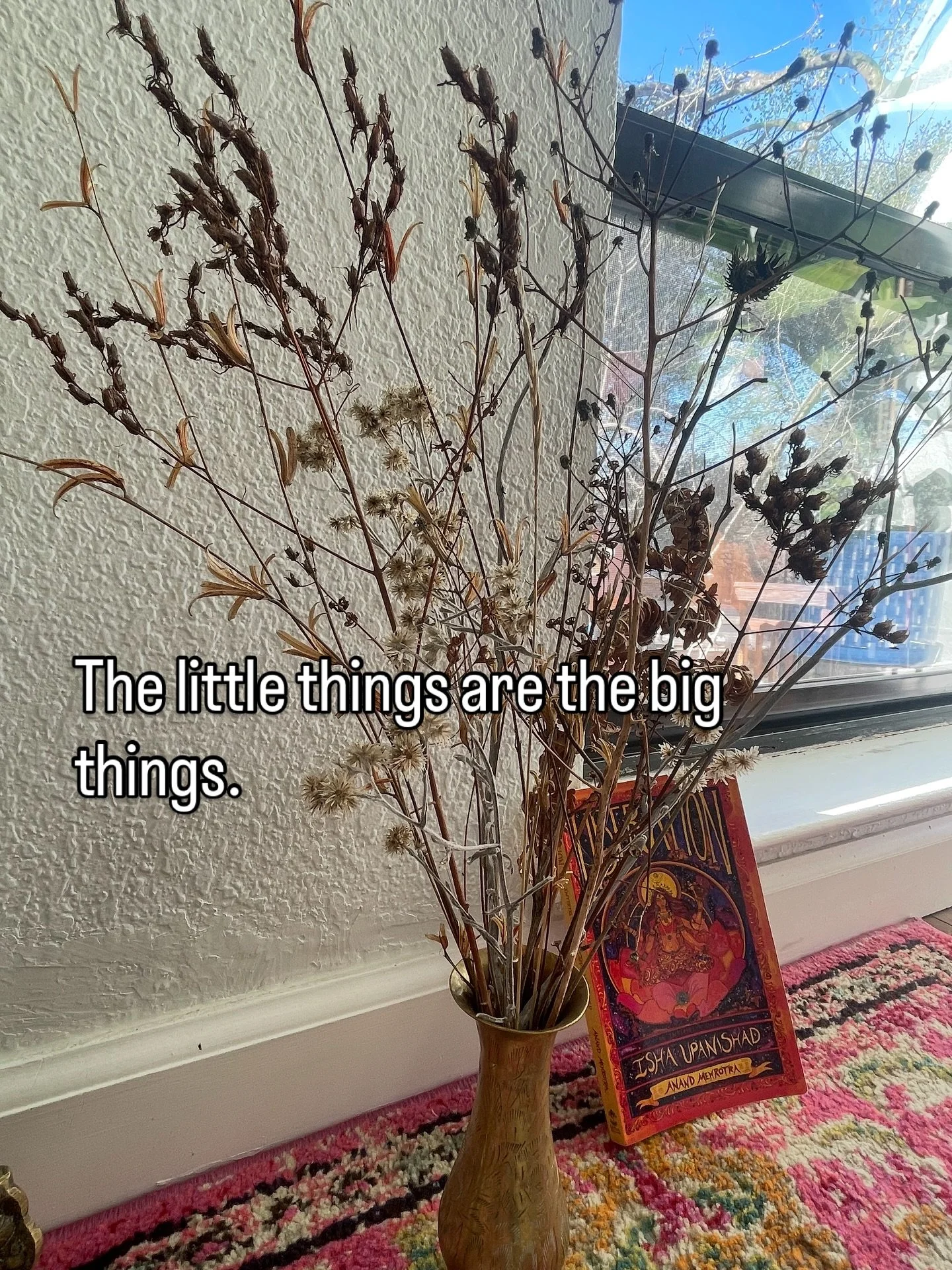 This little burnt landscape bouquet has been keeping me company for the past week as I&rsquo;ve embarked on an intensive Sadhana.

Follow the breadcrumb trail of your life. You never know where it&rsquo;ll lead. Stay sincere.

In time, you&rsquo;ll u