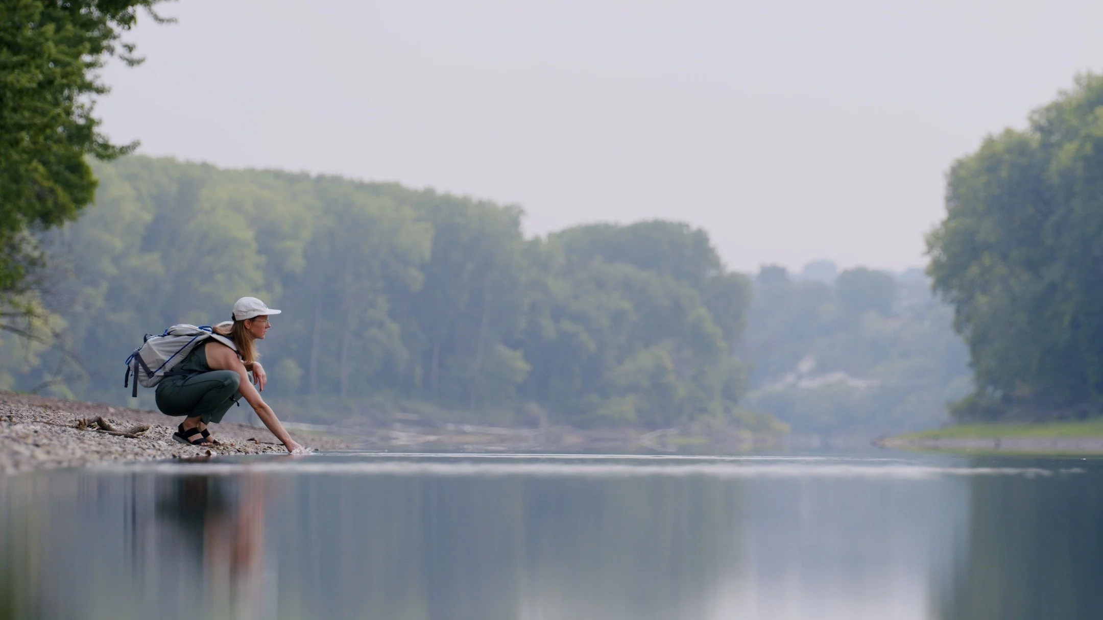 Post 1 of 2. Artist Annie Hejny ( @anniehejny ) collecting water from the Mississippi River for her Water series comprising more than 100 original acrylic paintings with collected water and sediment from Midwest fresh water sources. I worked with Ann