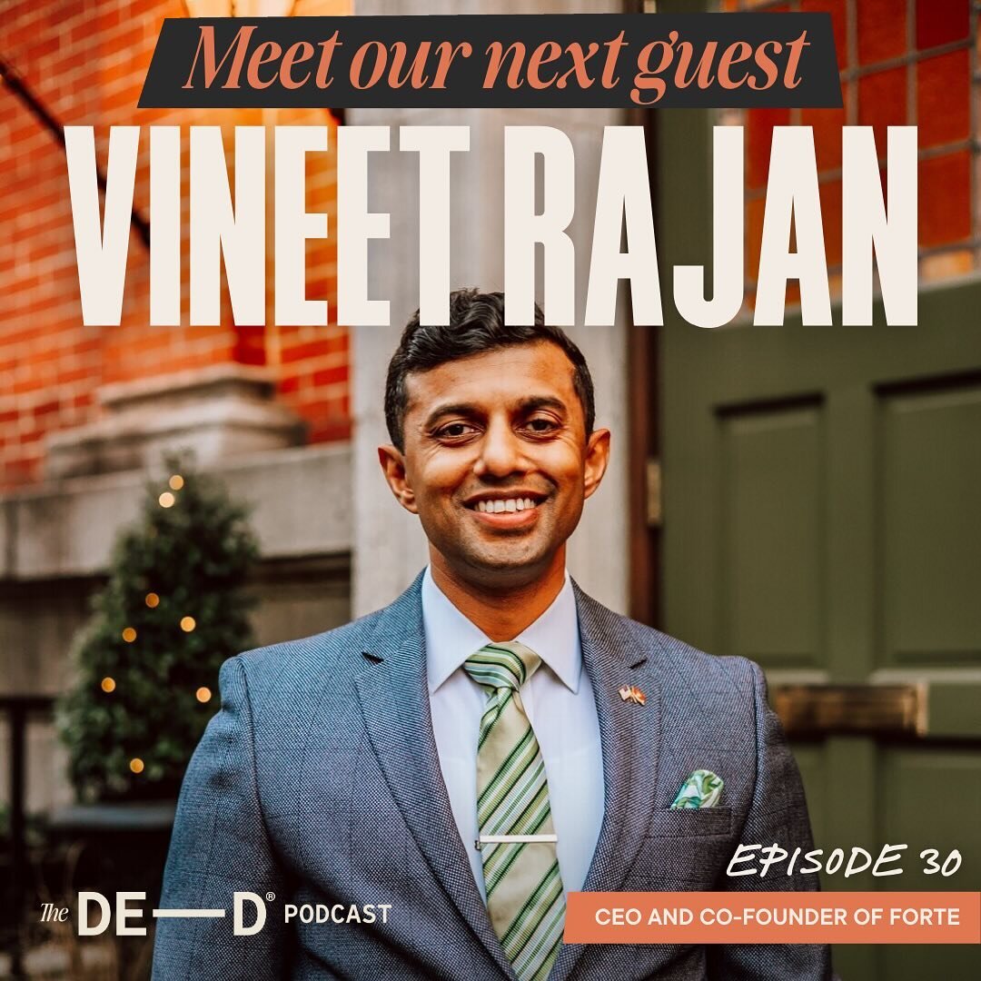 We&rsquo;re so excited to feature Vineet Rajan on the podcast next week! 👏

Join Devin as he chats with Vineet, CEO and Co-Founder of @getfortehq, about the vital role of mental health in the workplace, Vineet&rsquo;s personal journey, and the chall