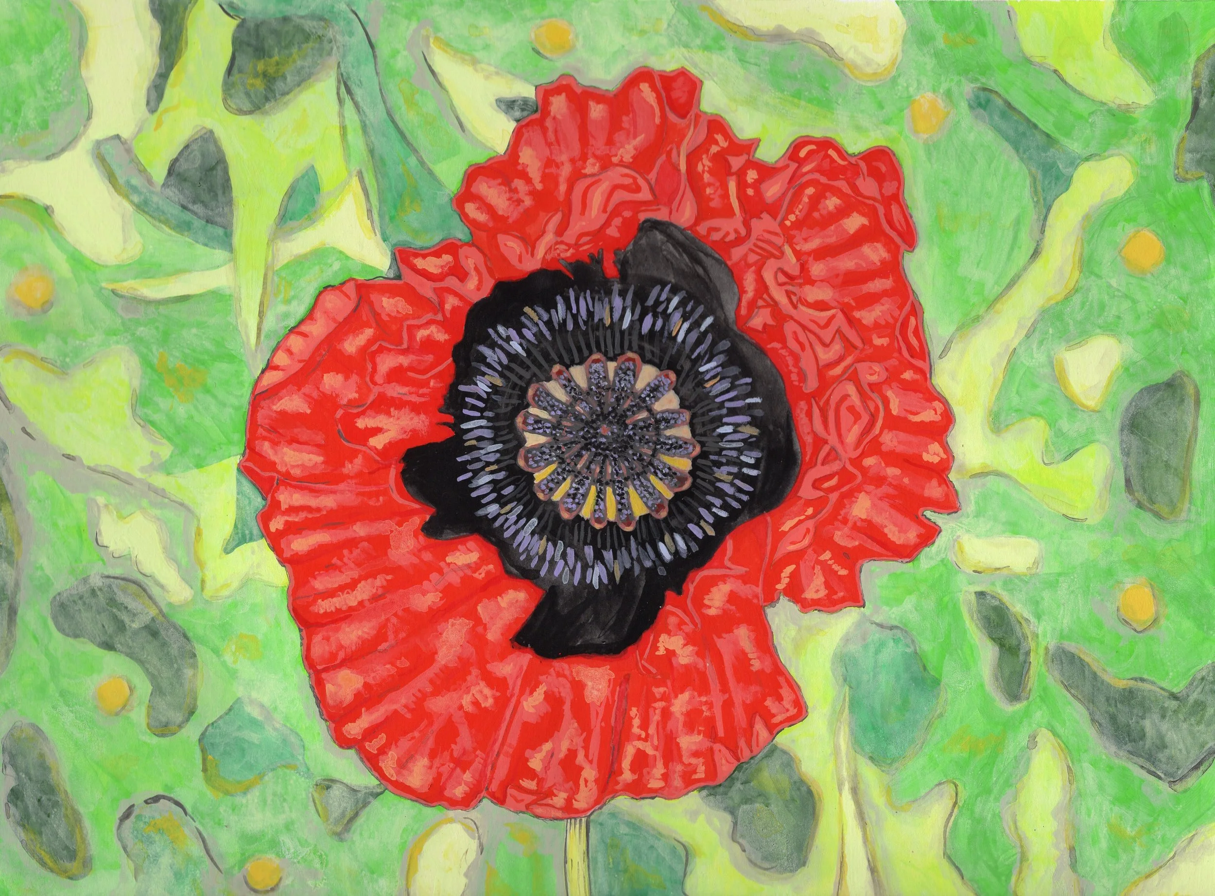 &nbsp;  Starr Farm Poppy 
 &nbsp; mixed media