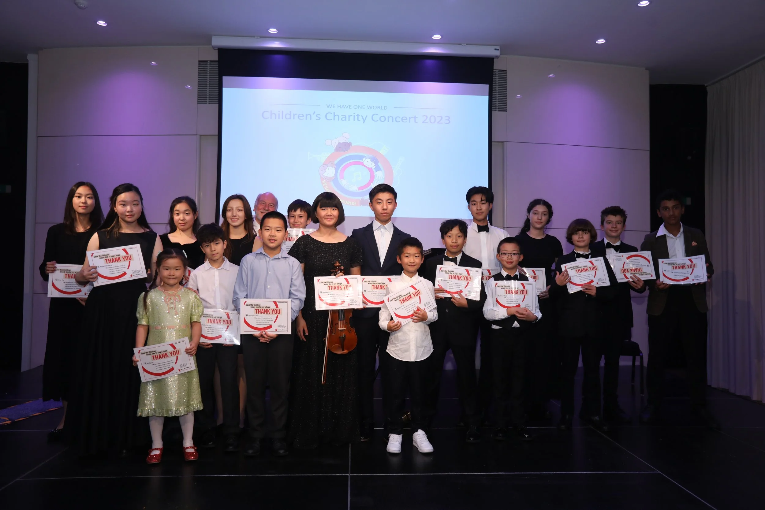 Award ceremony for children performance opportunity in London.