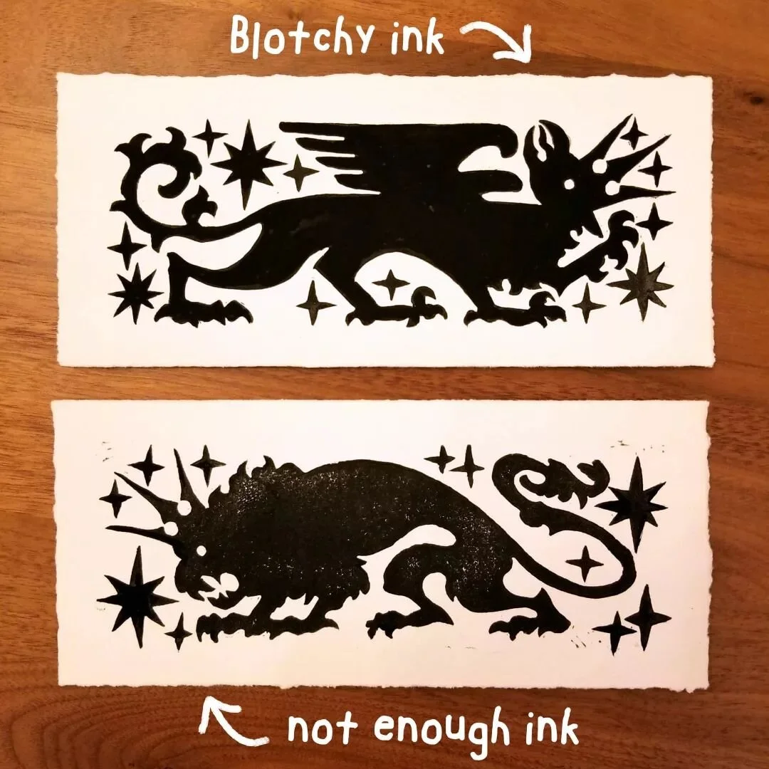 Block print Seconds sale! 👑
So it turns out block printing is pretty tricky. These prints are still rad, but they have some imperfections like blotchy ink, smudges and scratches. 

If you want a piece of my learning experience you're in luck! I'm se