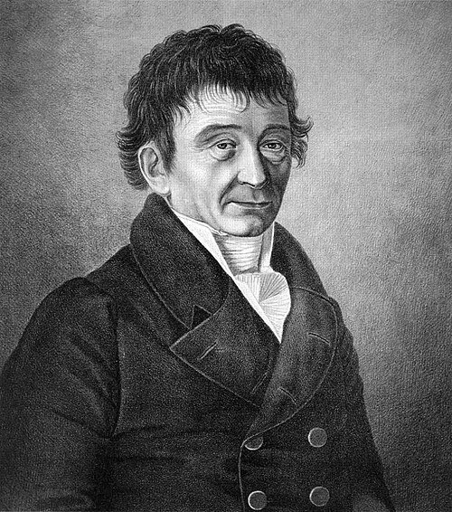 Engraved portrait of Ernst Chladni, the physicist who first published the sand figures of vibrating plates.