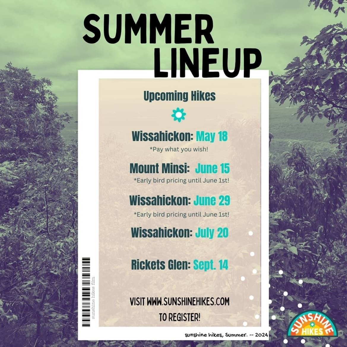 Here it is! Our Summer line up ☀️😎☀️

Which hike (or hikessss) are you going to??