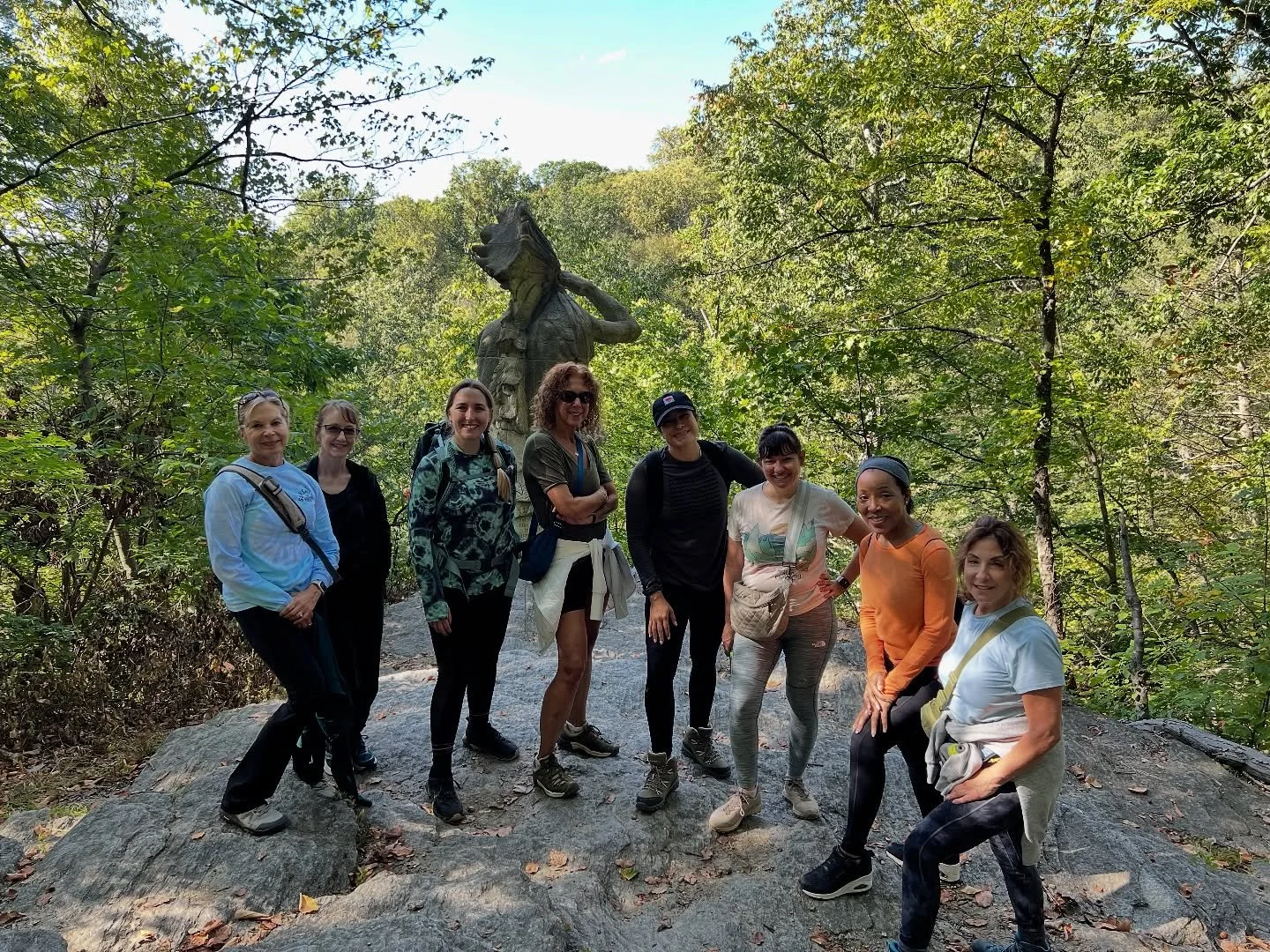 Scenes from September&rsquo;s Sunshine Hike to the Teedyuscung statue! 

Two more hikes this Fall:
Saturday 10/18
Saturday 11/15

Click the link in bio to learn more &amp; sign up!

#fallhikes #sunshinehikesphl #mindfulhiking #phillyphilly #phillyyog
